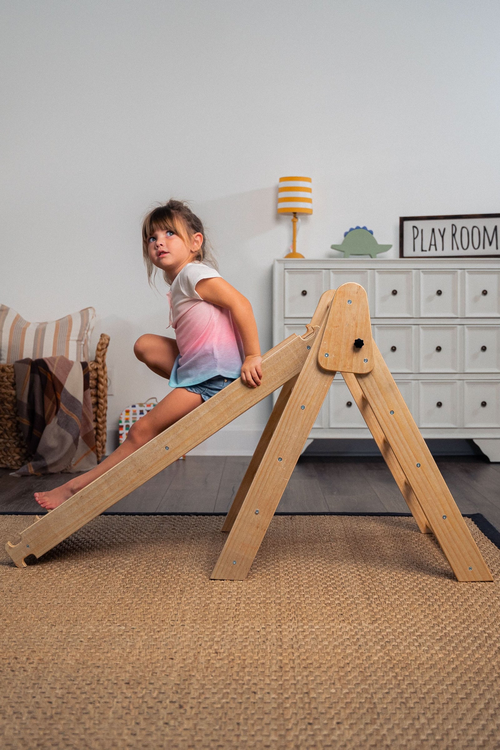 Hazel Baby & Toddler Gym, Pikler Triangle, Slide & Rocker Playset - Image 13