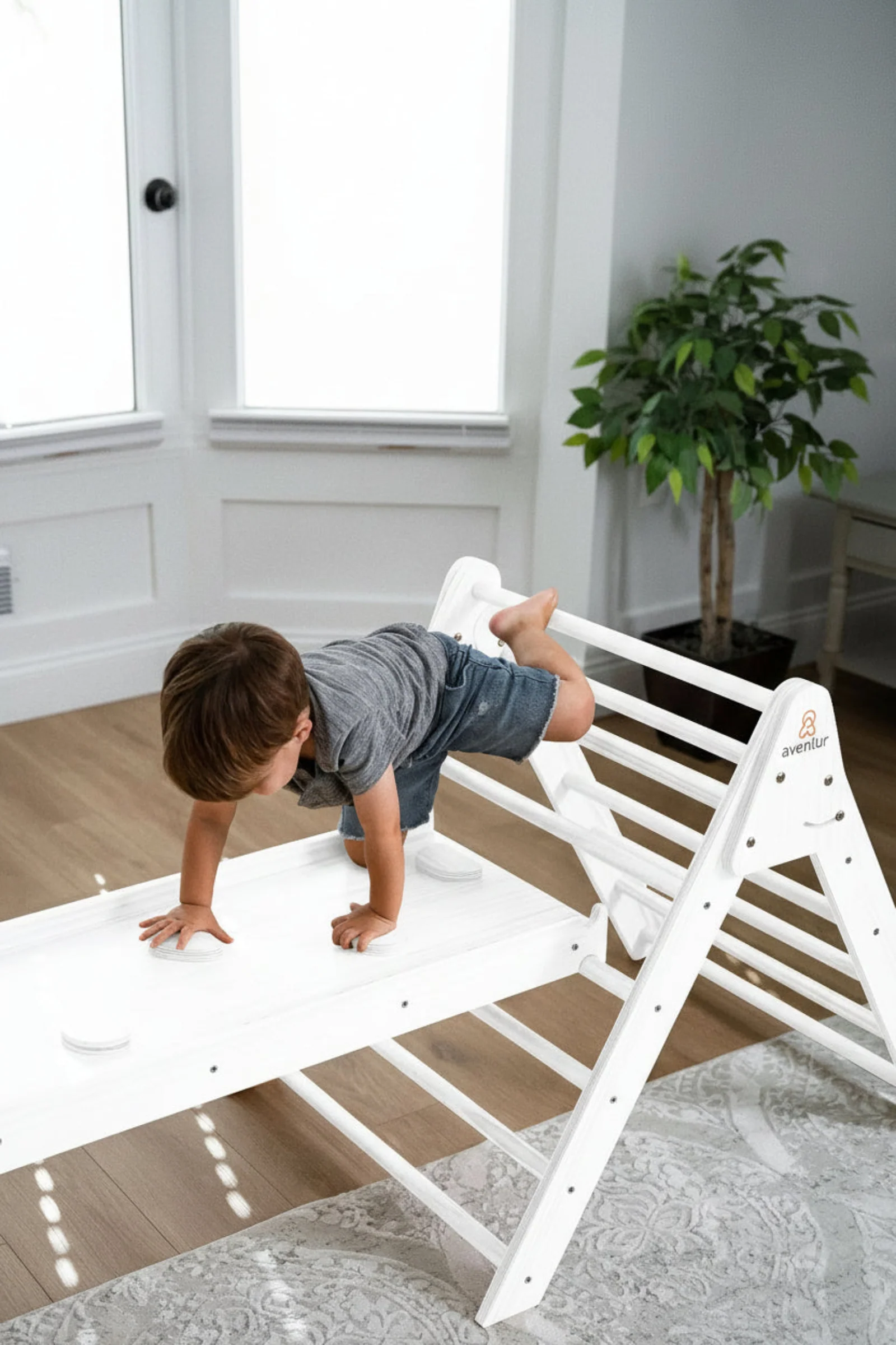 Hazel Baby & Toddler Gym, Pikler Triangle, Slide & Rocker Playset - Image 18