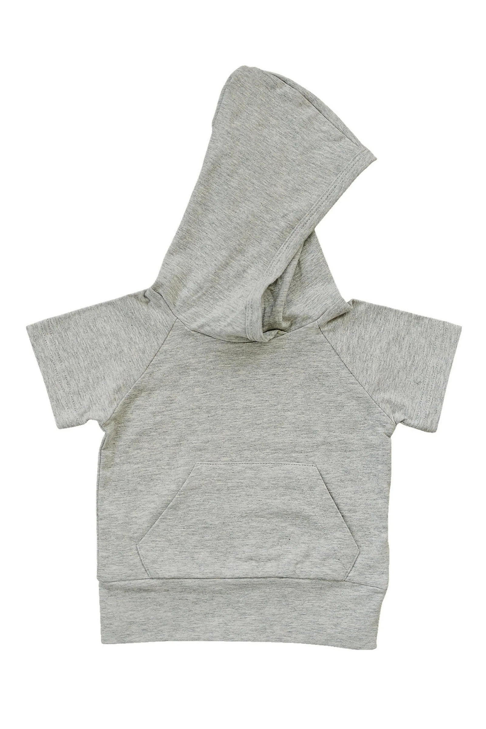 Mebie Baby Baby & Toddler Boy Heather Grey Hooded T-Shirt, Cotton, Baby - Image 2