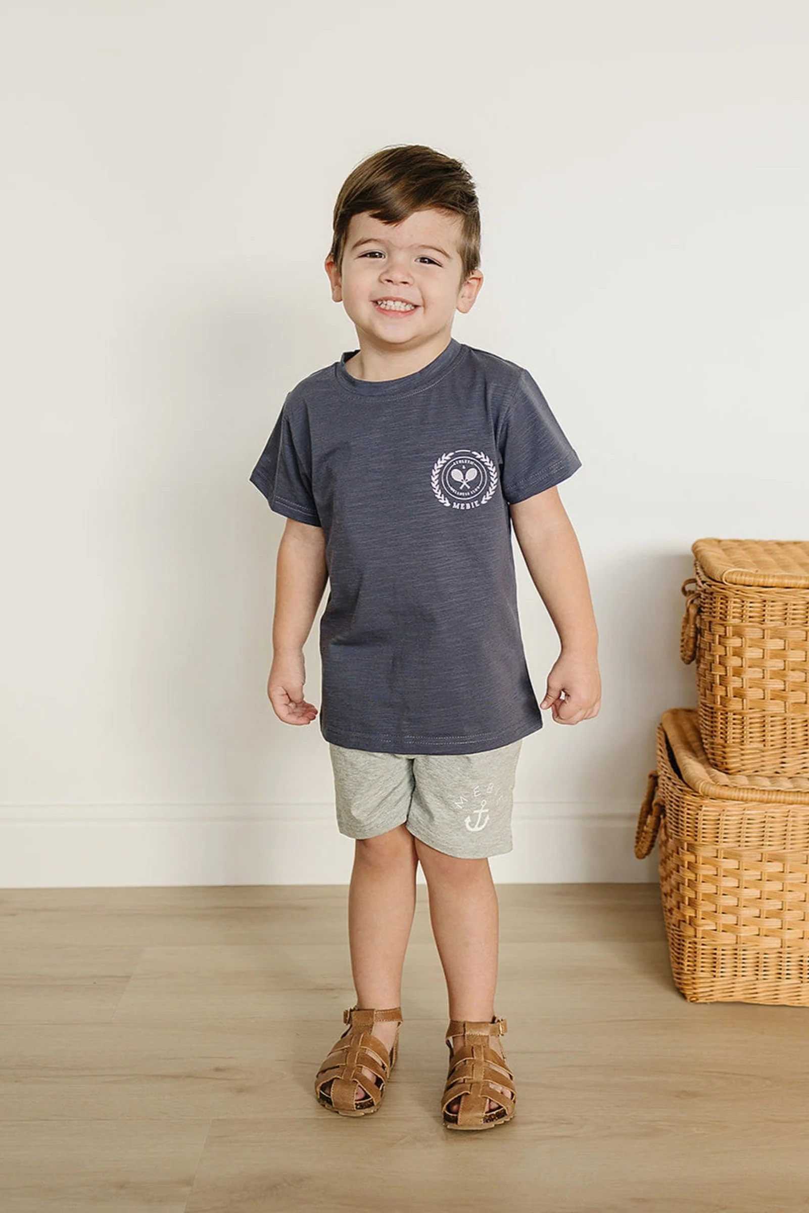 Mebie Baby Heather Grey Pocket Cotton Shorts, Baby, Toddler & Kids - Image 3