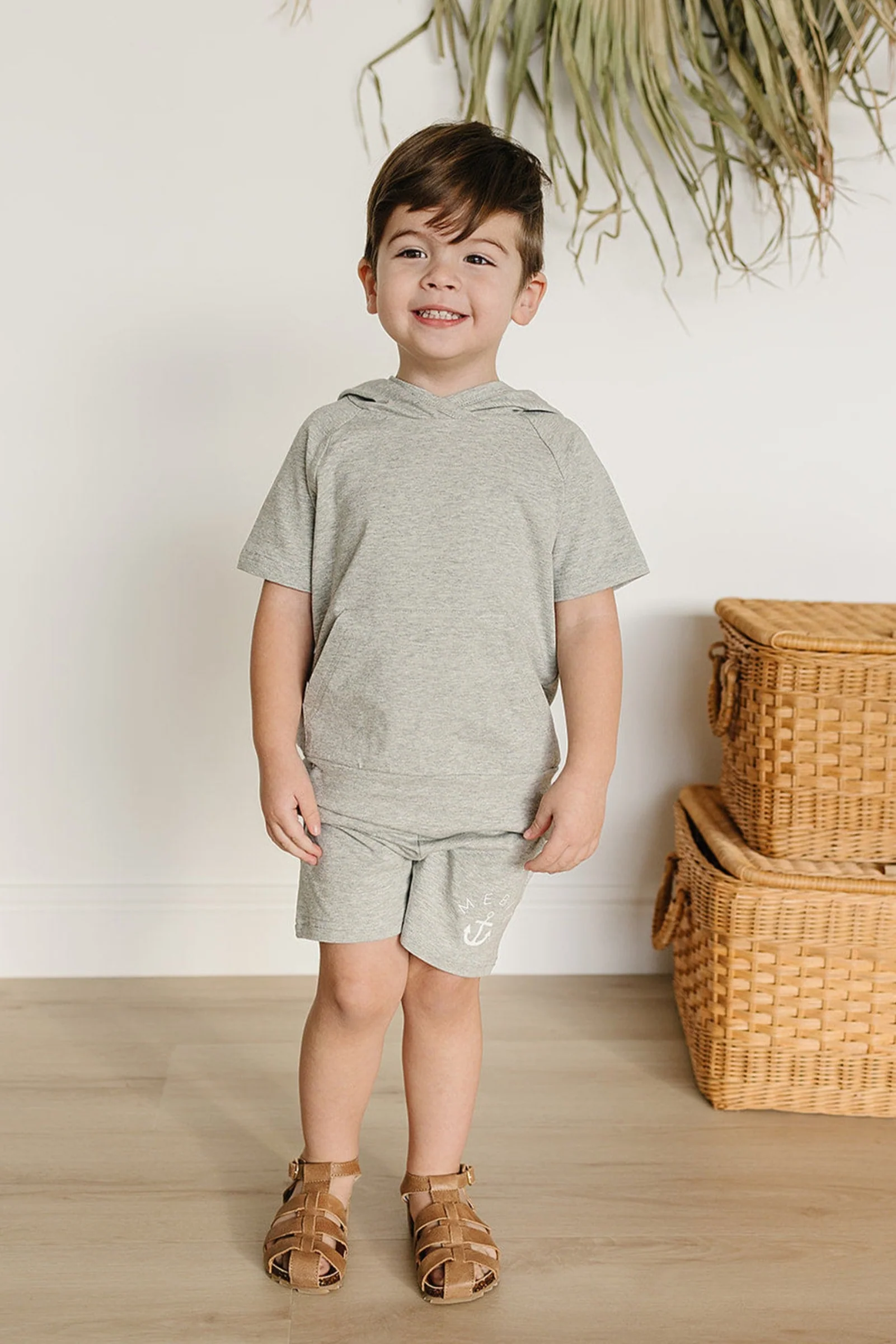 Mebie Baby Heather Grey Pocket Cotton Shorts, Baby, Toddler & Kids - Image 4