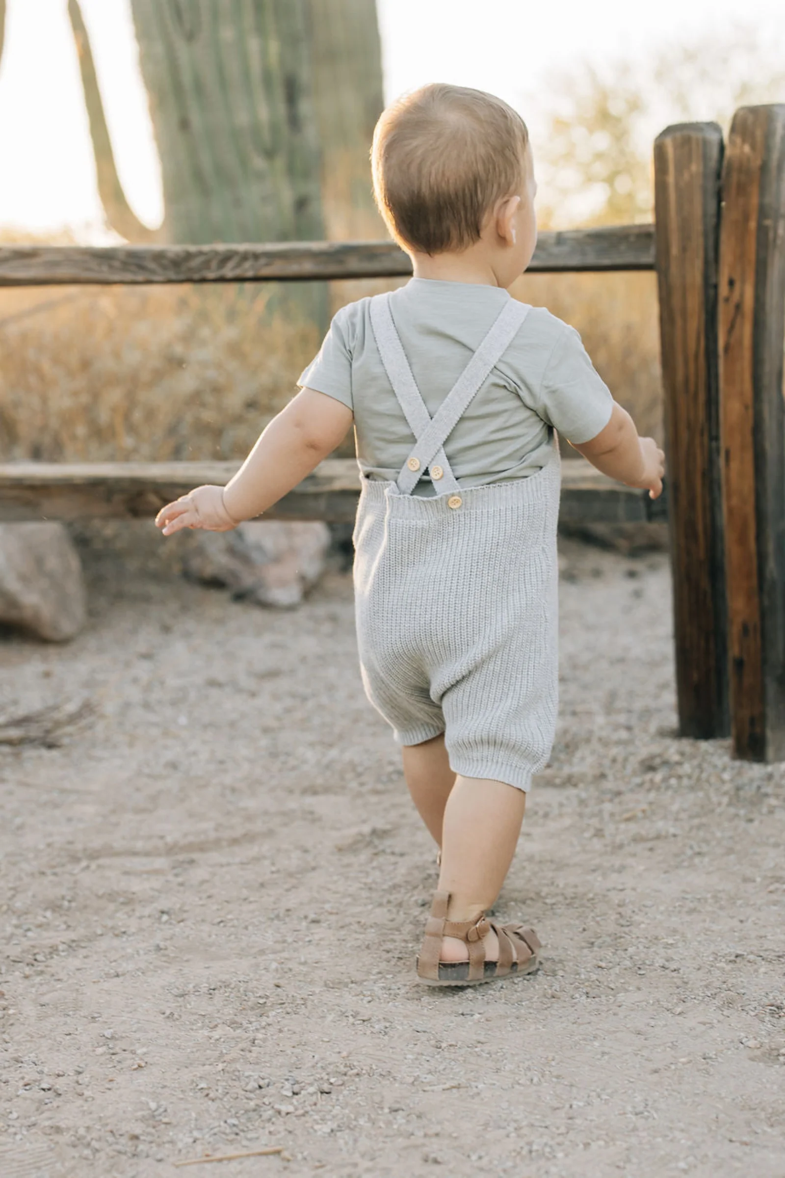 Mebie Baby Heather Grey Pocket Knit Overalls, 100% Cotton, Rodeo Collection, Baby