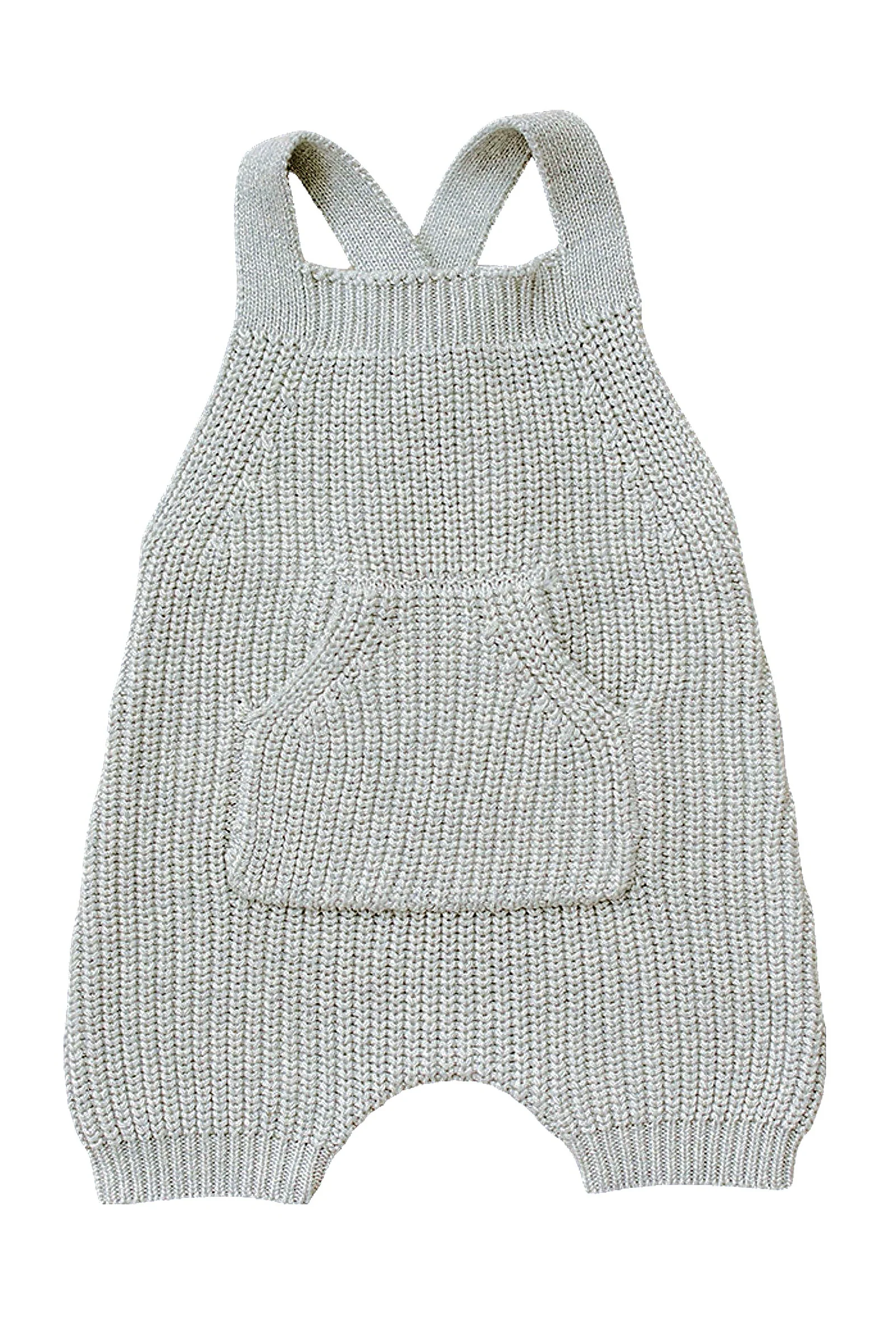 Mebie Baby Heather Grey Pocket Knit Overalls, 100% Cotton, Rodeo Collection, Baby - Image 2
