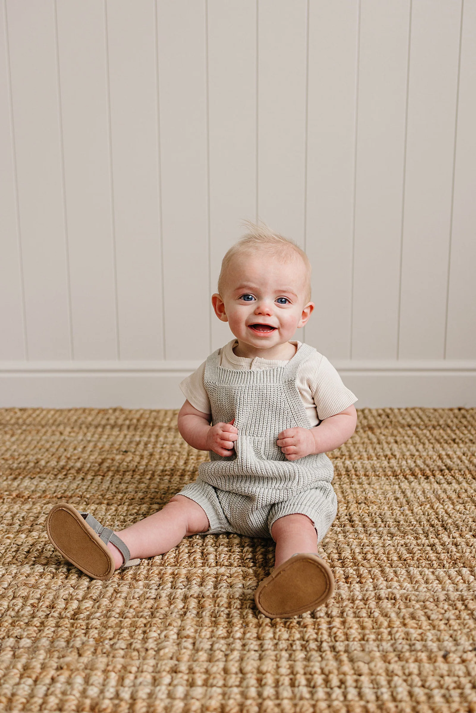 Mebie Baby Heather Grey Pocket Knit Overalls, 100% Cotton, Rodeo Collection, Baby - Image 6