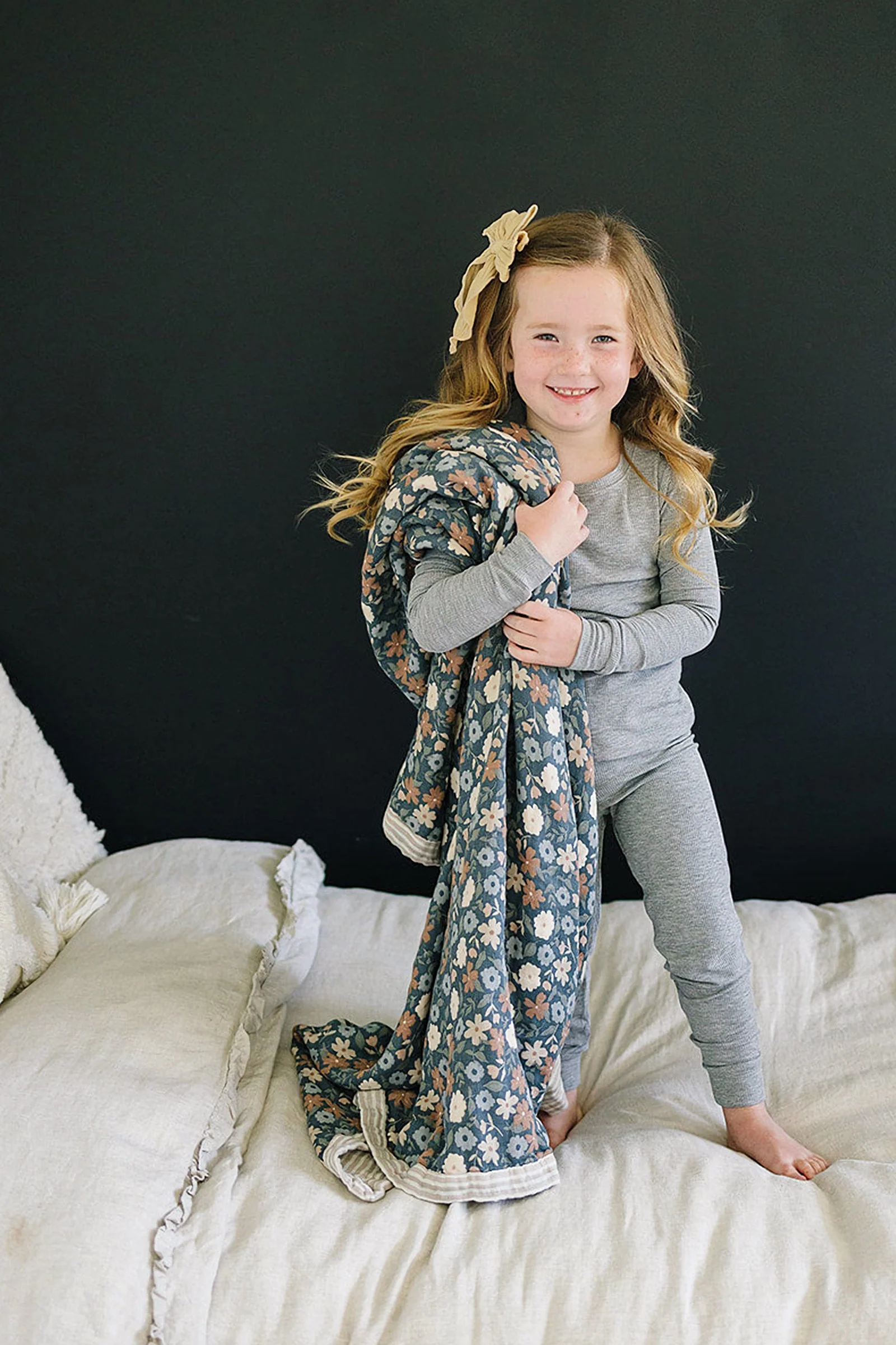 Mebie Baby Heather Grey Ribbed Cozy Pajama Set, Bamboo, Baby Essentials