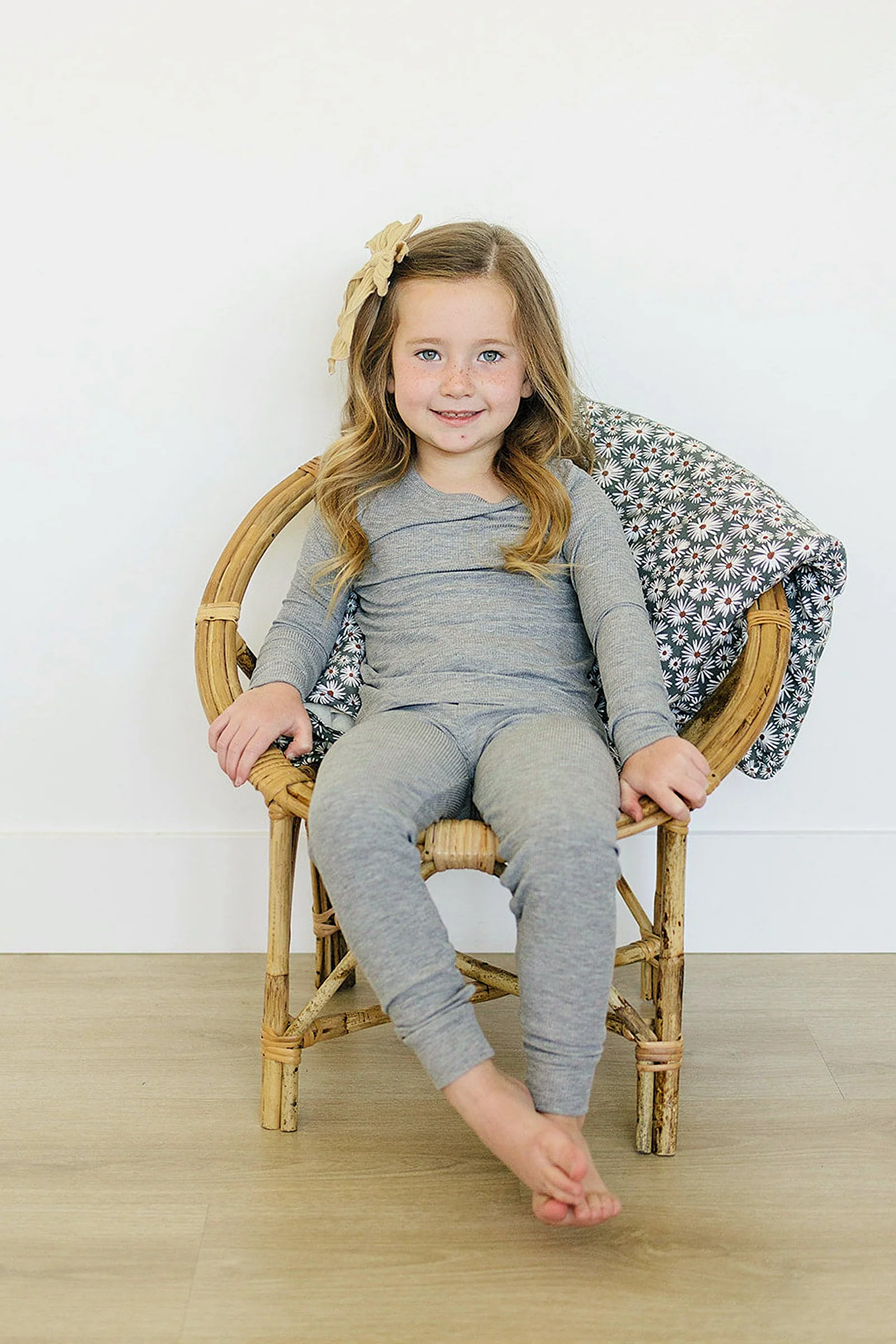 Mebie Baby Heather Grey Ribbed Cozy Pajama Set, Bamboo, Baby Essentials - Image 4