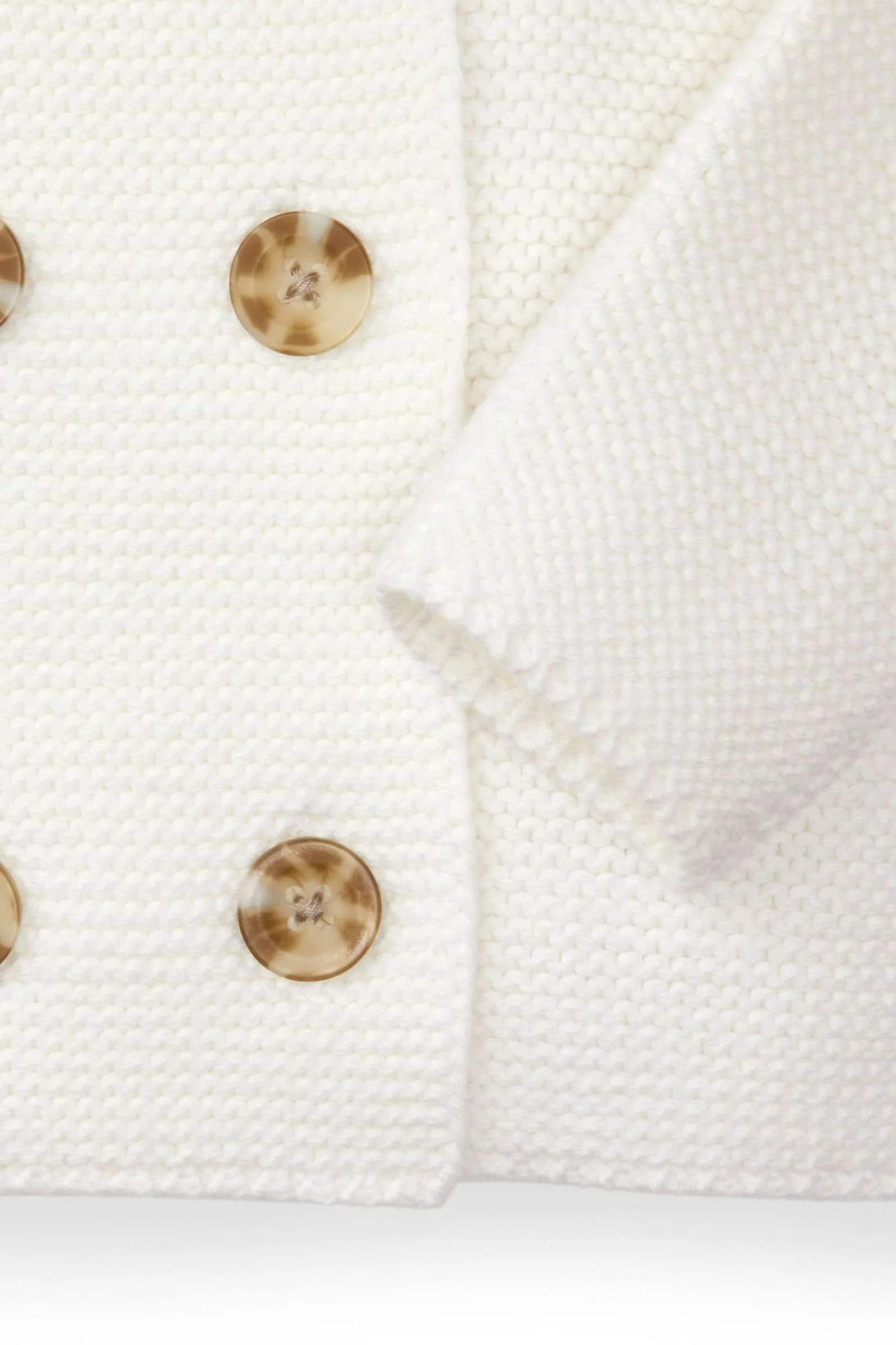 Hope & Henry Organic Cotton Hooded Sweater, Soft White Seed Stitch Knit, Gender Neutral, Baby - Image 4