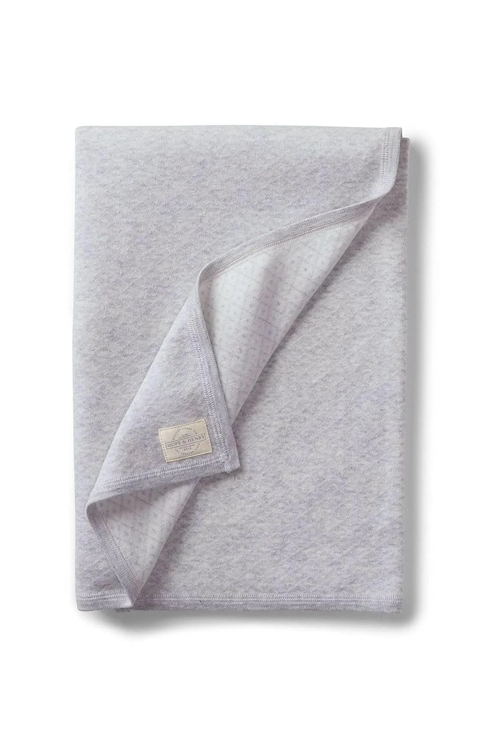 Hope & Henry Organic Cotton Jacquard Sweater Blanket, Gray, Baby - Image 2