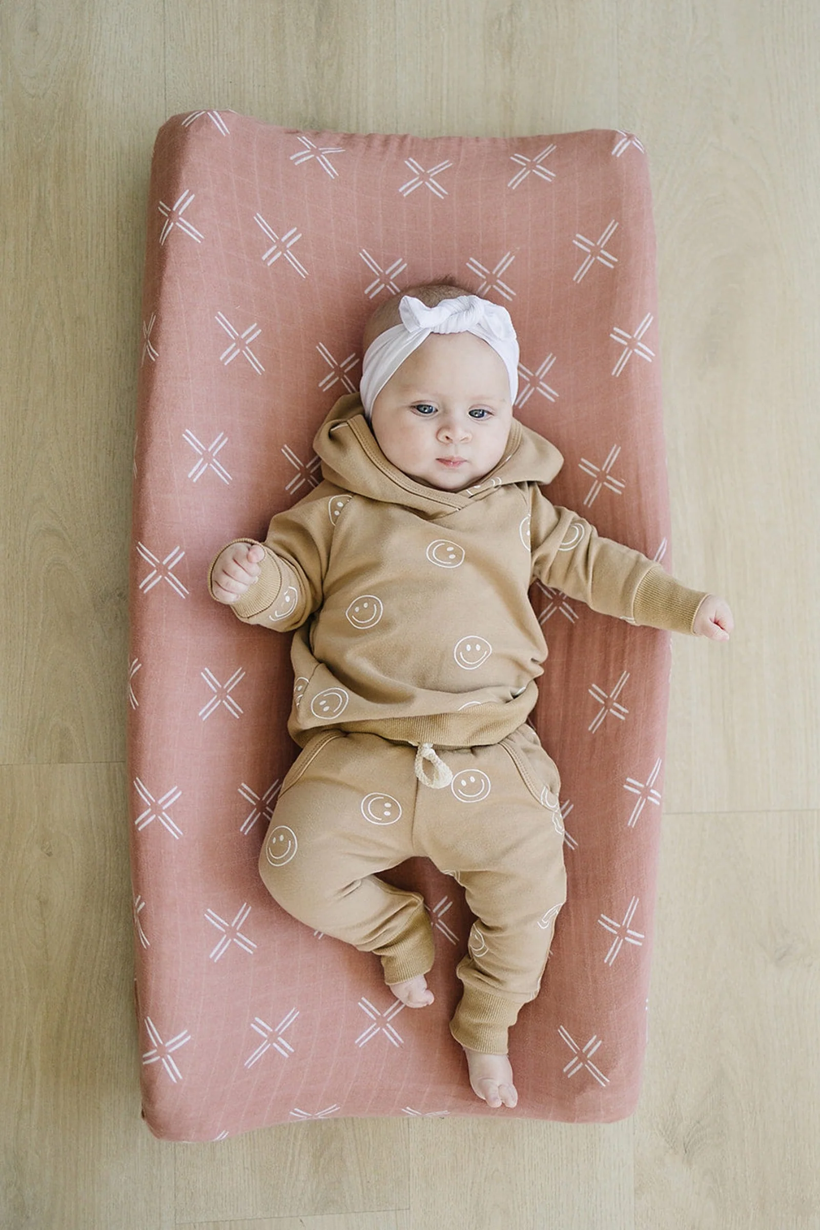 Mebie Baby Just Peachy Muslin Changing Pad Cover, 100% Cotton, Baby Essentials - Image 2