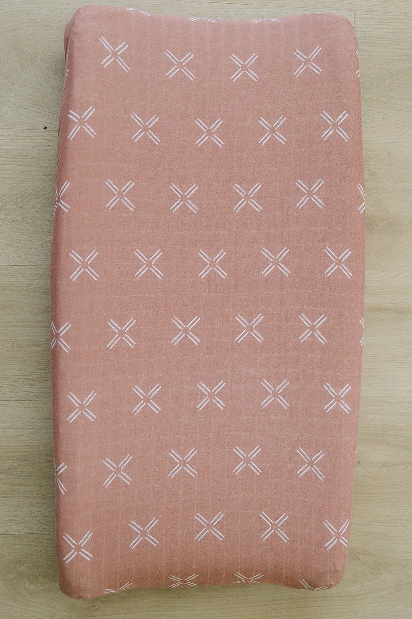Mebie Baby Just Peachy Muslin Changing Pad Cover, 100% Cotton, Baby Essentials - Image 3
