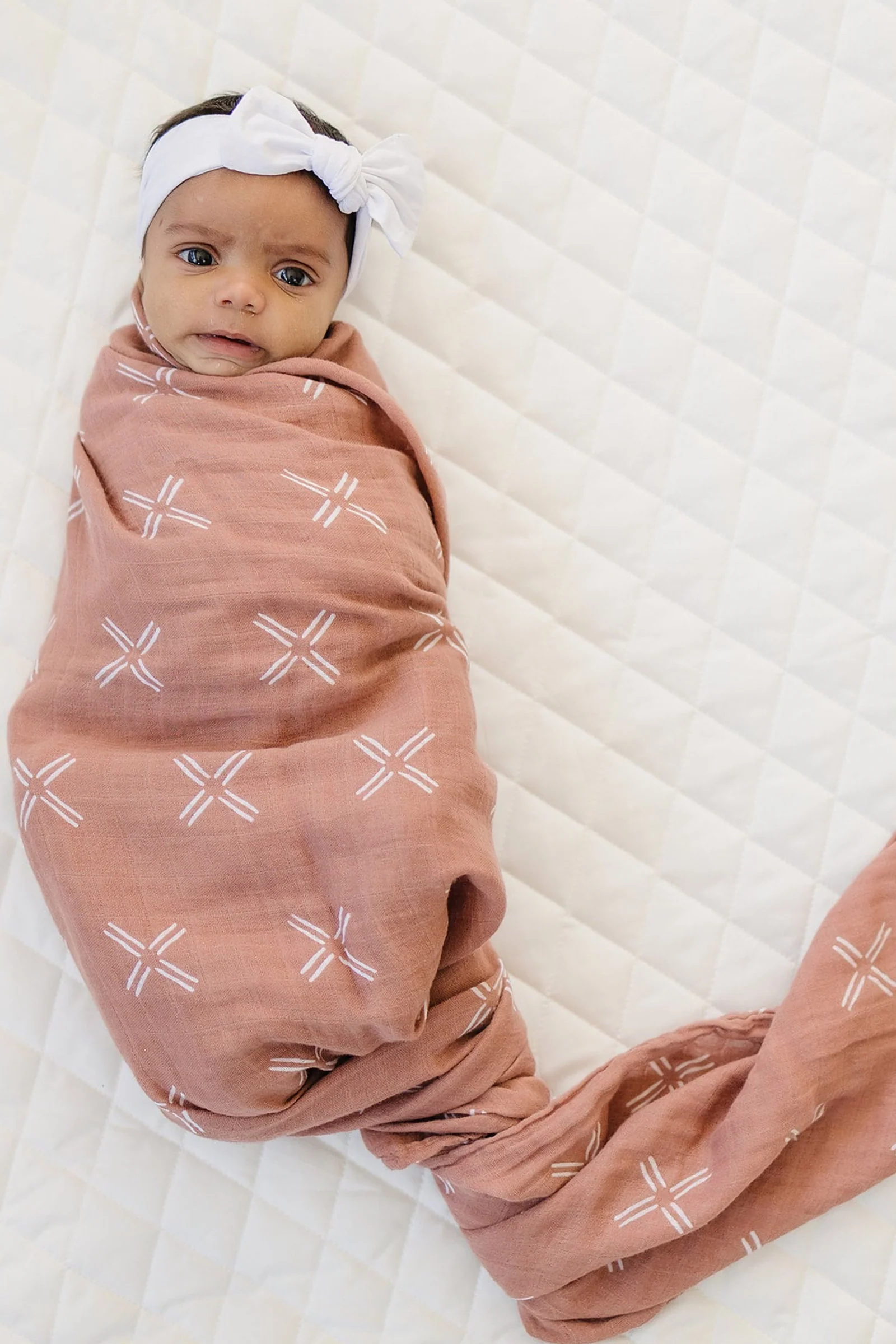 Mebie Baby Just Peachy Muslin Swaddle Blanket, 100% Cotton, Baby Essentials - Image 3