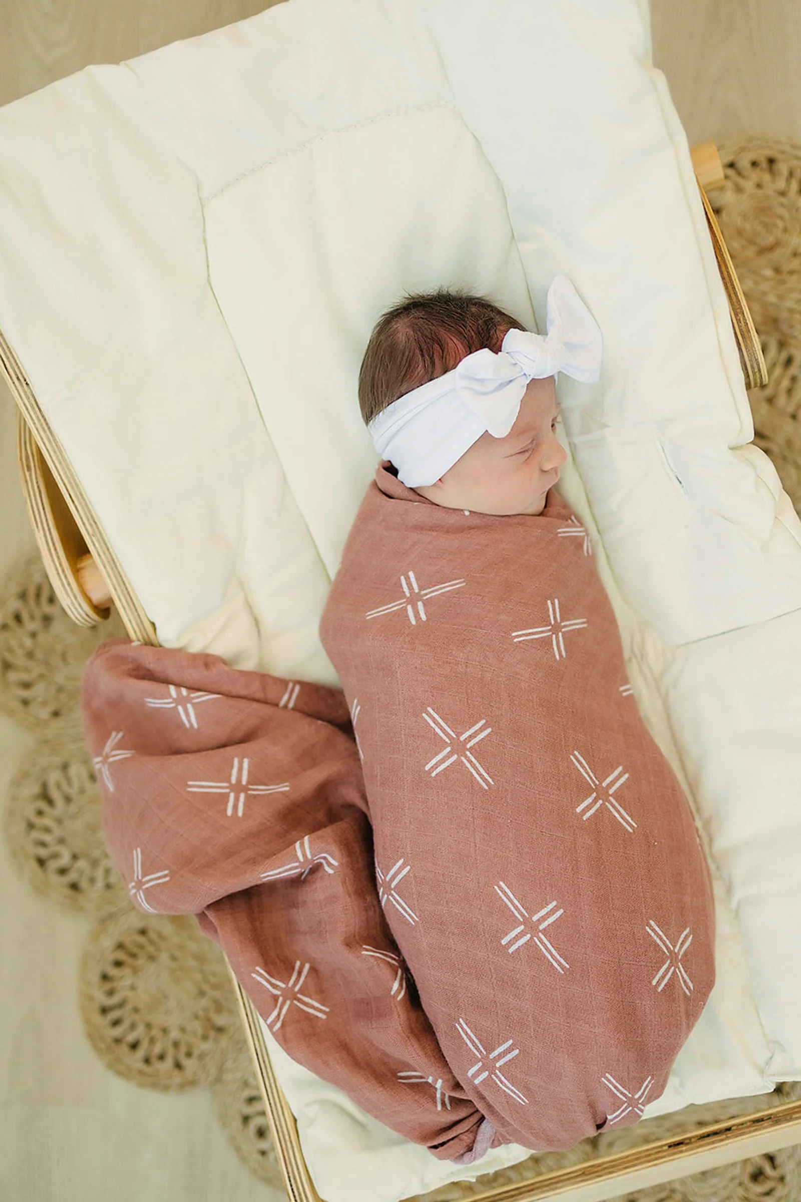 Mebie Baby Just Peachy Muslin Swaddle Blanket, 100% Cotton, Baby Essentials - Image 4