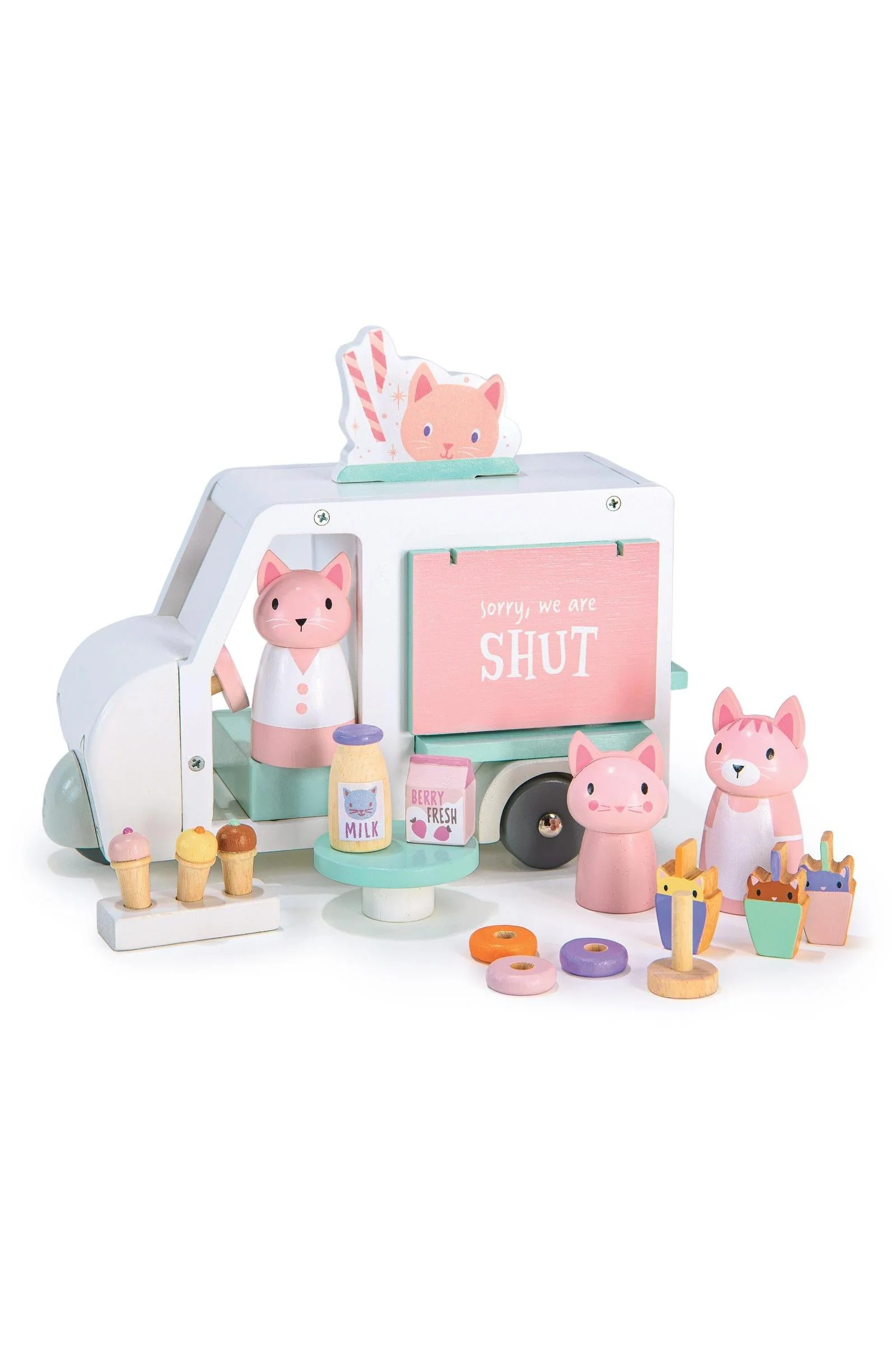 Tender Leaf Wooden Toys, Kitty's Milkshake Van - Image 3