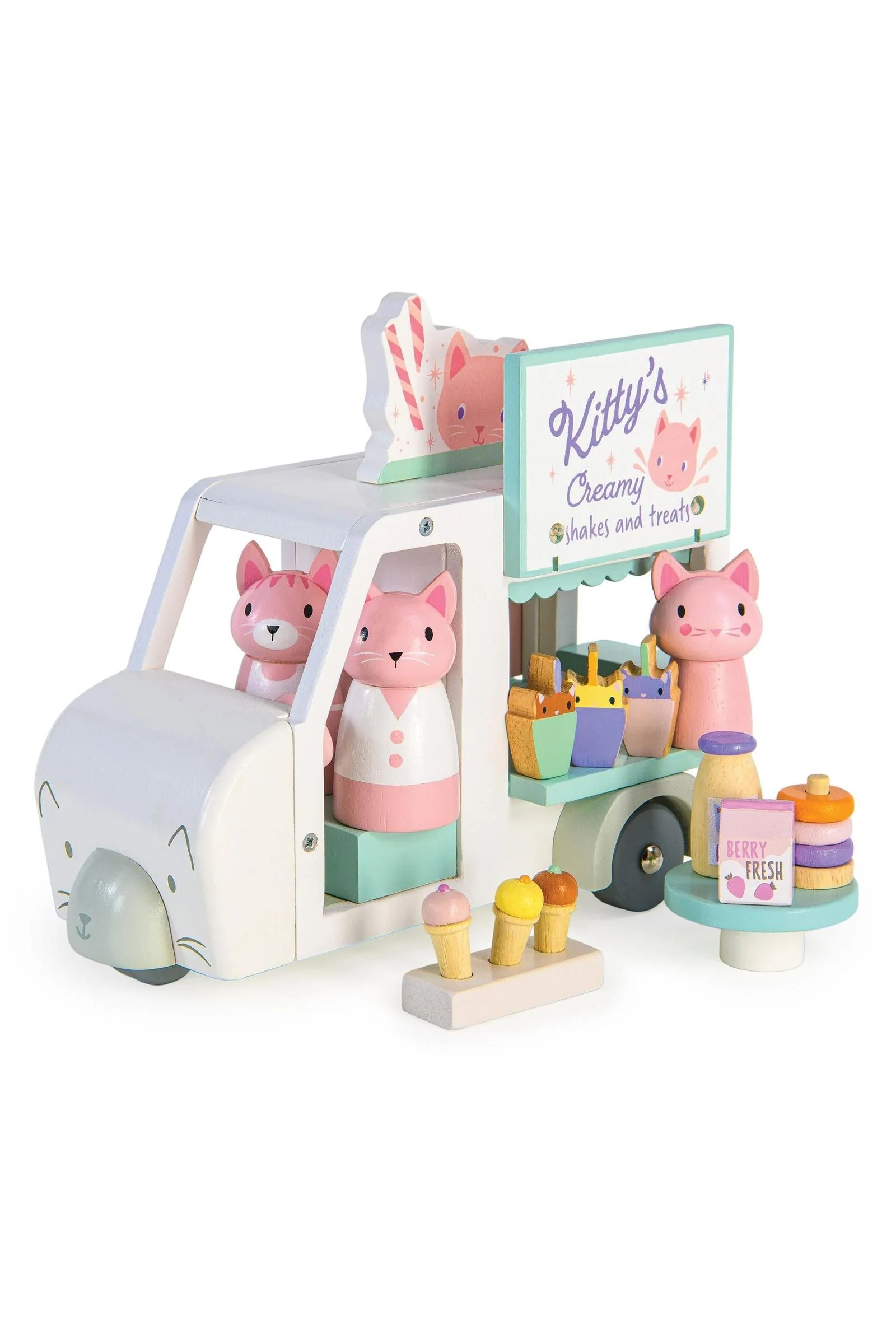 Tender Leaf Wooden Toys, Kitty's Milkshake Van - Image 4