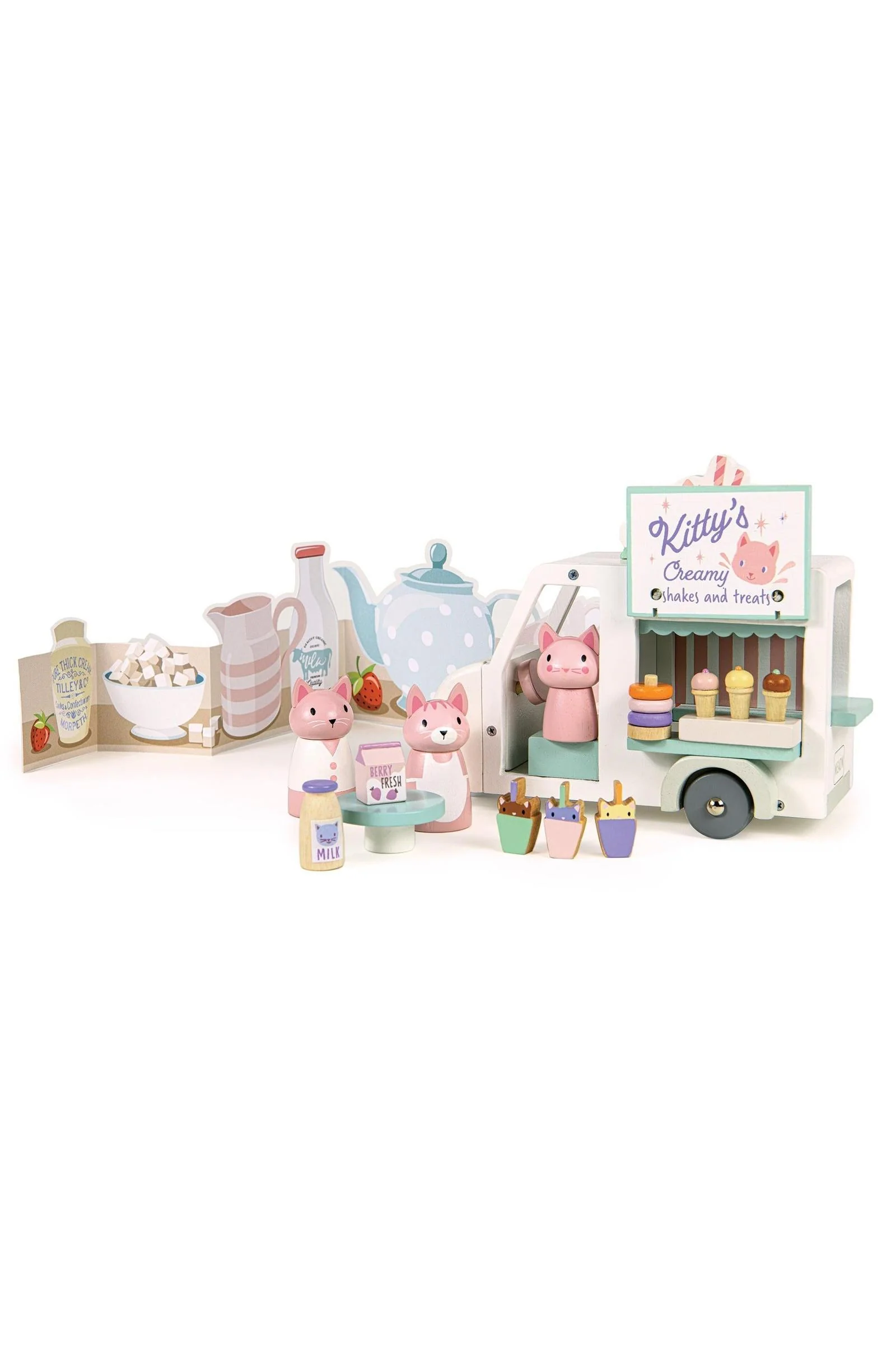 Tender Leaf Wooden Toys, Kitty's Milkshake Van - Image 7