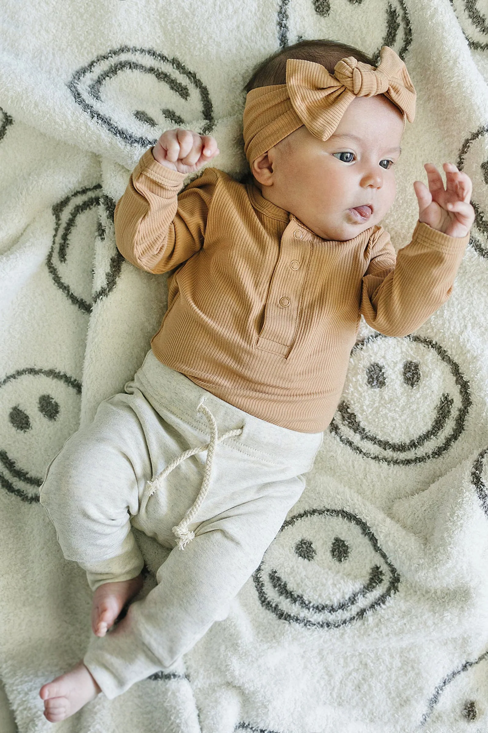 Mebie Baby Latte Snap Long Sleeve Ribbed Bodysuit, Bamboo, Baby Essentials, Gender Neutral - Image 3