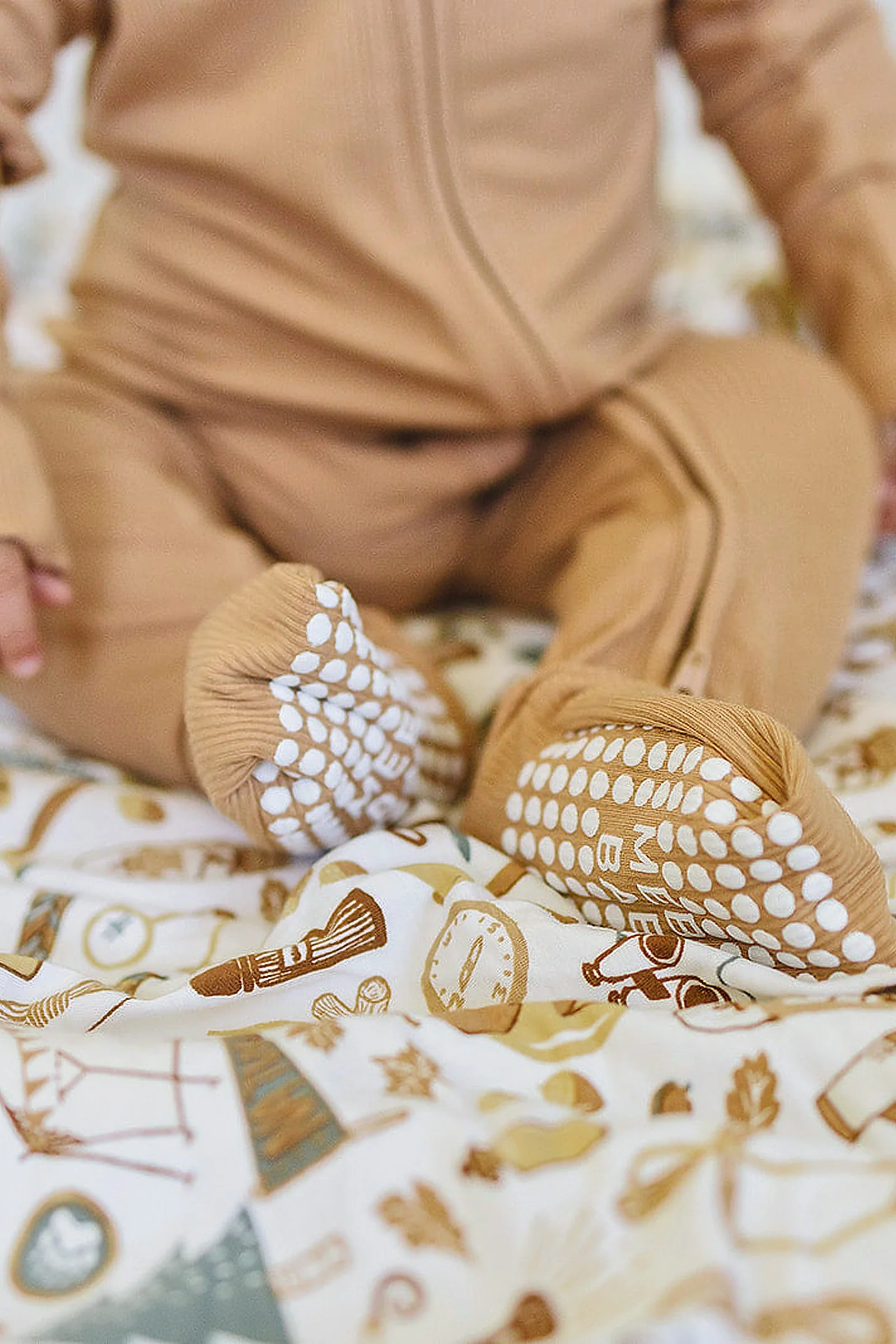 Mebie Baby Latte Ribbed Zipper Pajama, Bamboo, Preemie, Baby Essentials - Image 3