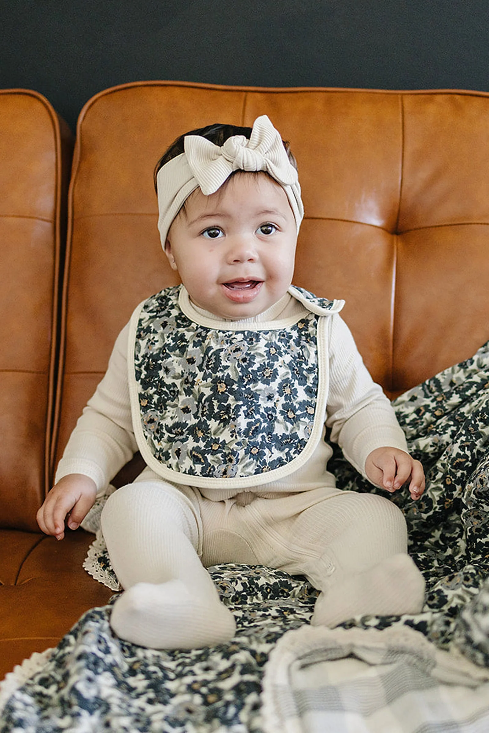 Mebie Baby Liberty Floral Classic Muslin Bib, 100% Cotton, Baby Essentials - Image 4