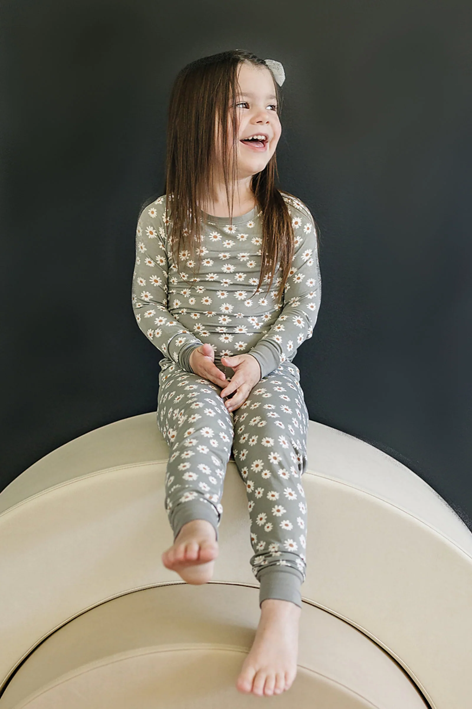 Mebie Baby Light Green Daisy Cozy Pajama Set, Bamboo, Baby Essentials