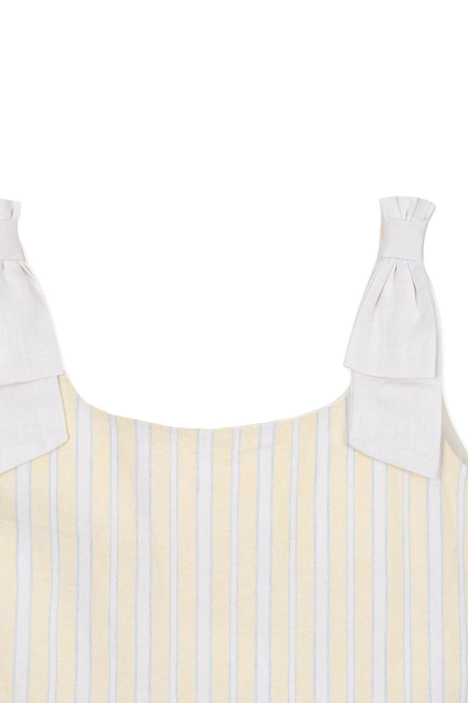 Hope & Henry Linen Bow Shoulder Dress, Sunlit Stripe, Size 2T-12 - Image 3