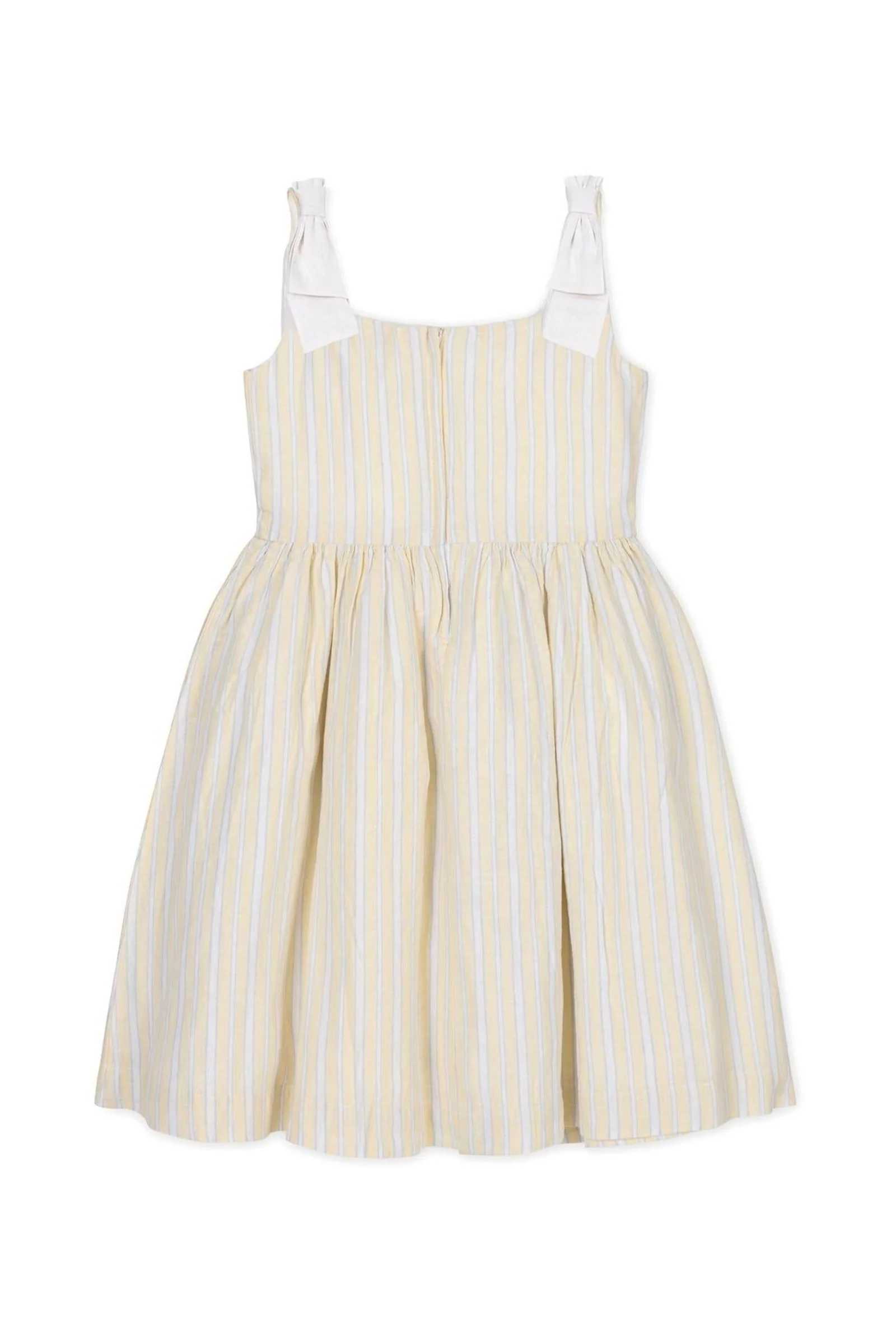 Hope & Henry Linen Bow Shoulder Dress, Sunlit Stripe, Size 2T-12 - Image 4