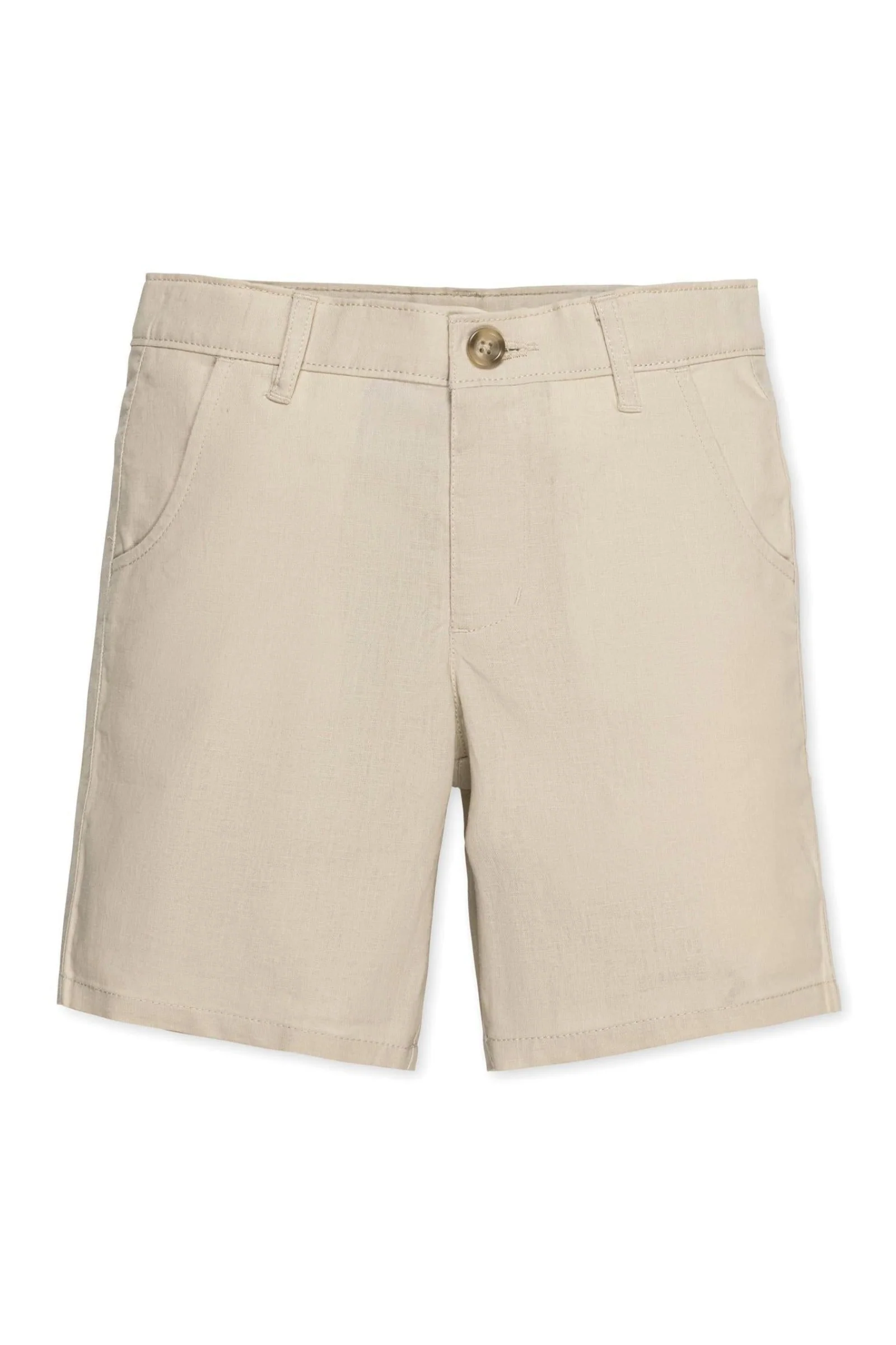 Hope & Henry Organic Cotton/Linen Shorts for Boys, Sand, Toddler & Kids - Image 2