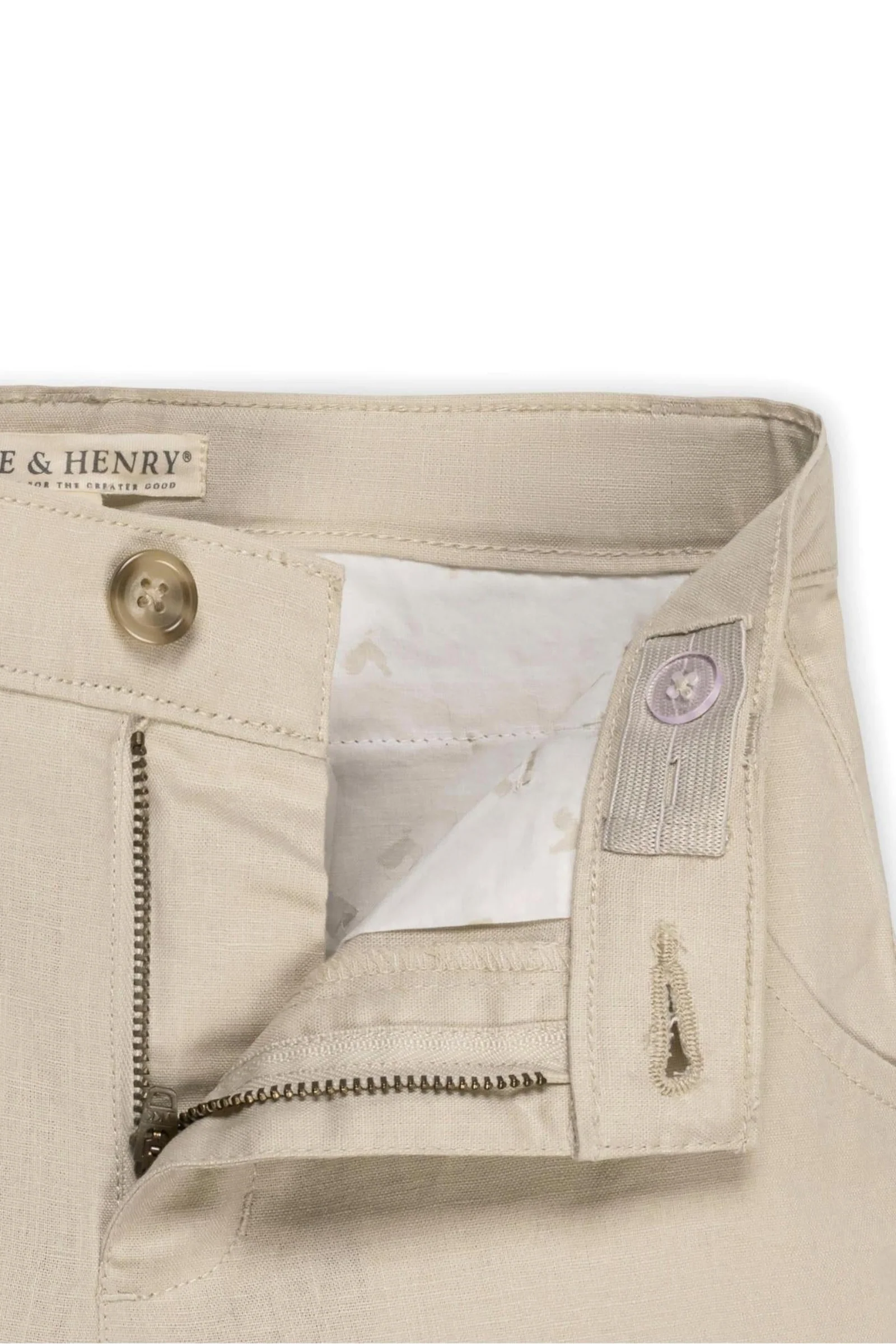 Hope & Henry Organic Cotton/Linen Shorts for Boys, Sand, Toddler & Kids - Image 3