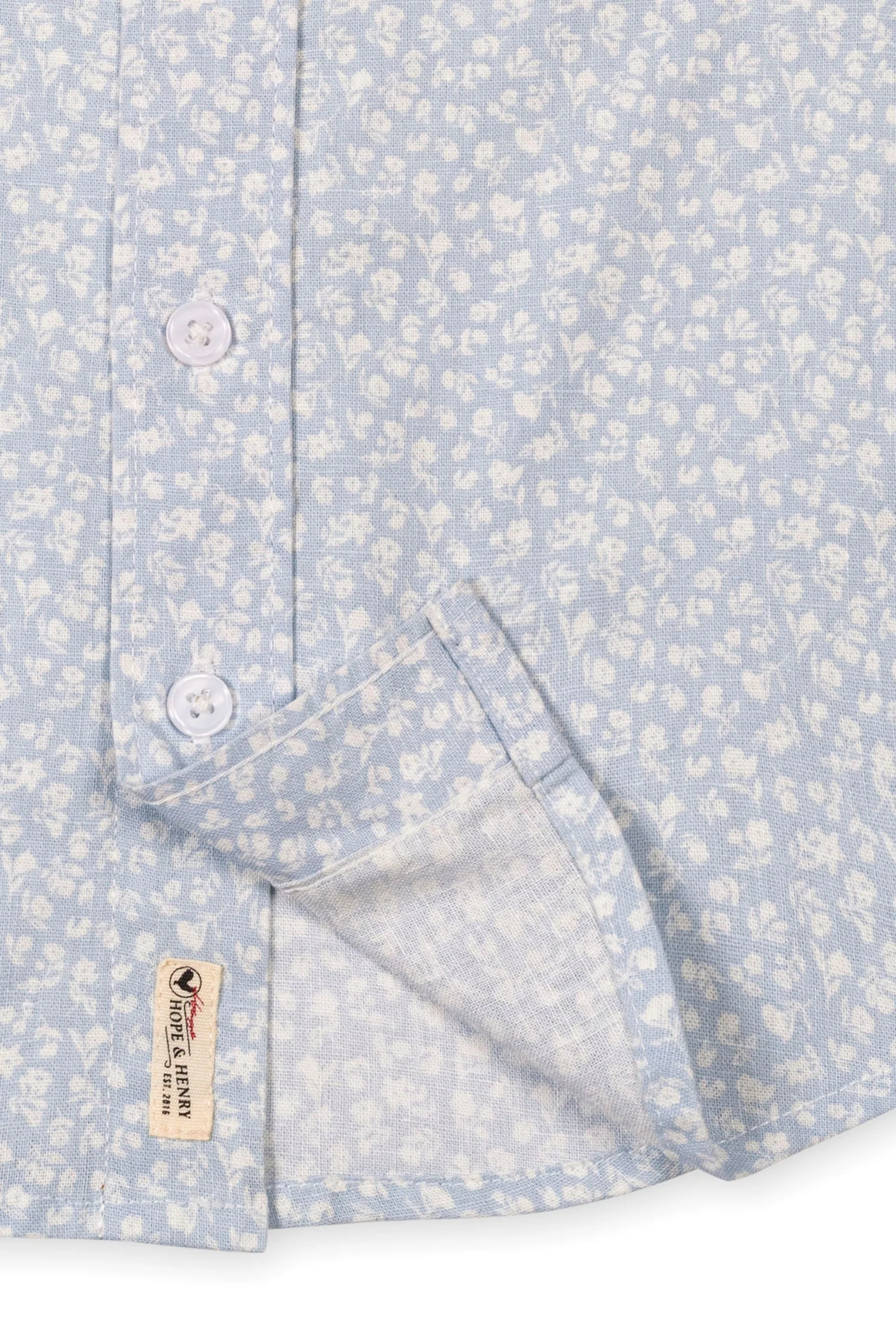 Hope & Henry Linen Short Sleeve Shirt for Boys, Blue, Sizes 2T-18 - Image 4