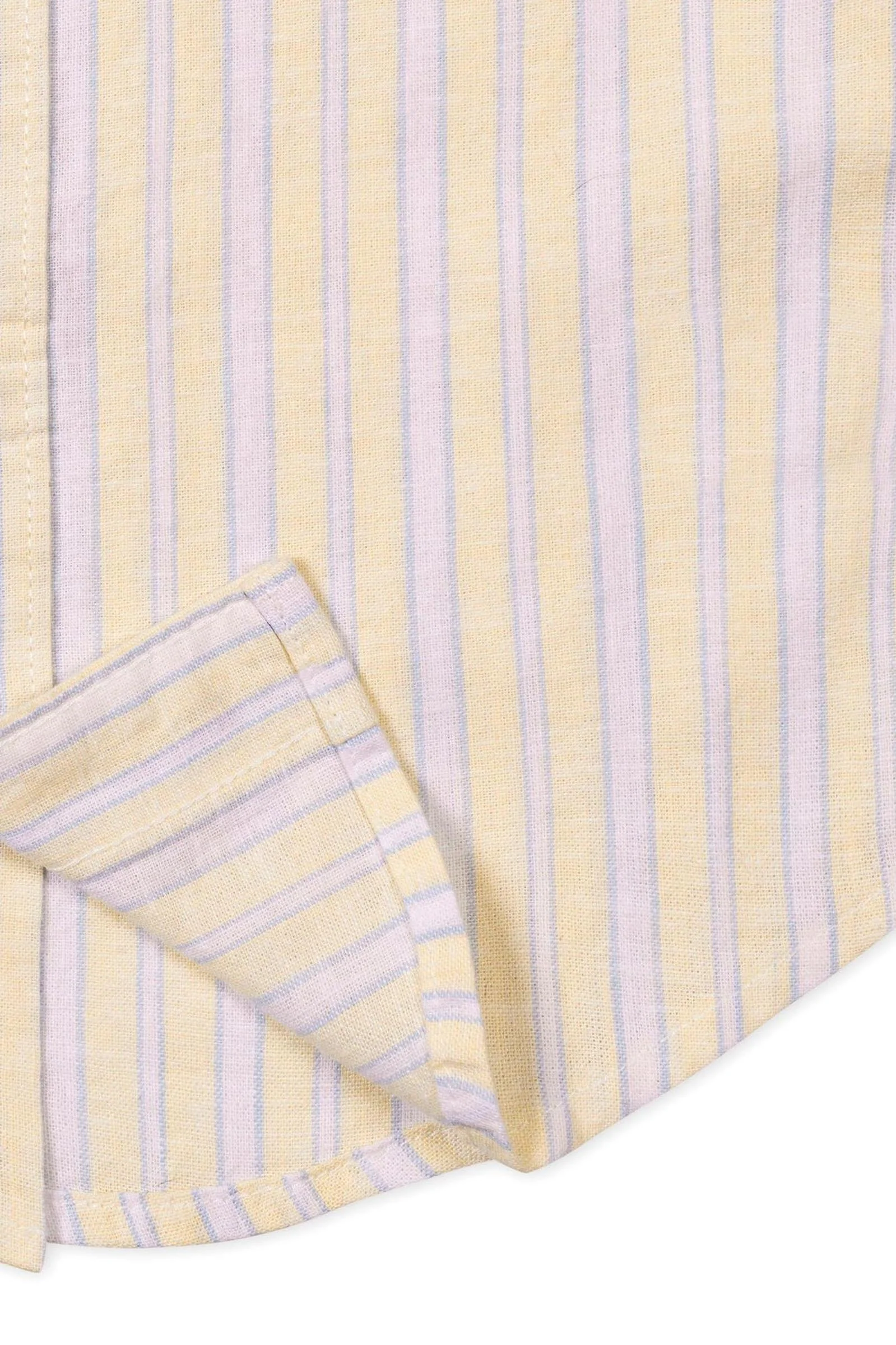 Hope & Henry Linen Short Sleeve Shirt for Boys, Sunlit Stripe, Sizes 2T-18 - Image 4