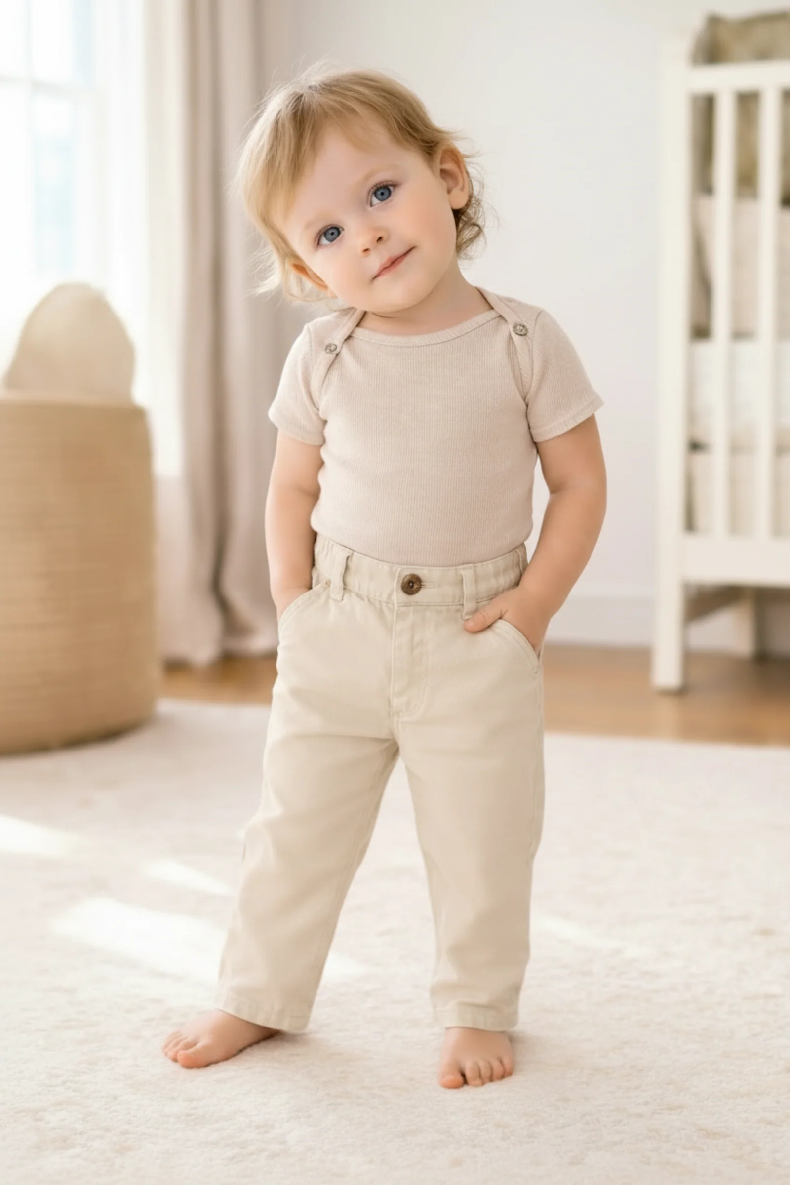 Hope & Henry Linen + Organic Cotton Blend Suit Pants for Baby Boys, Sand