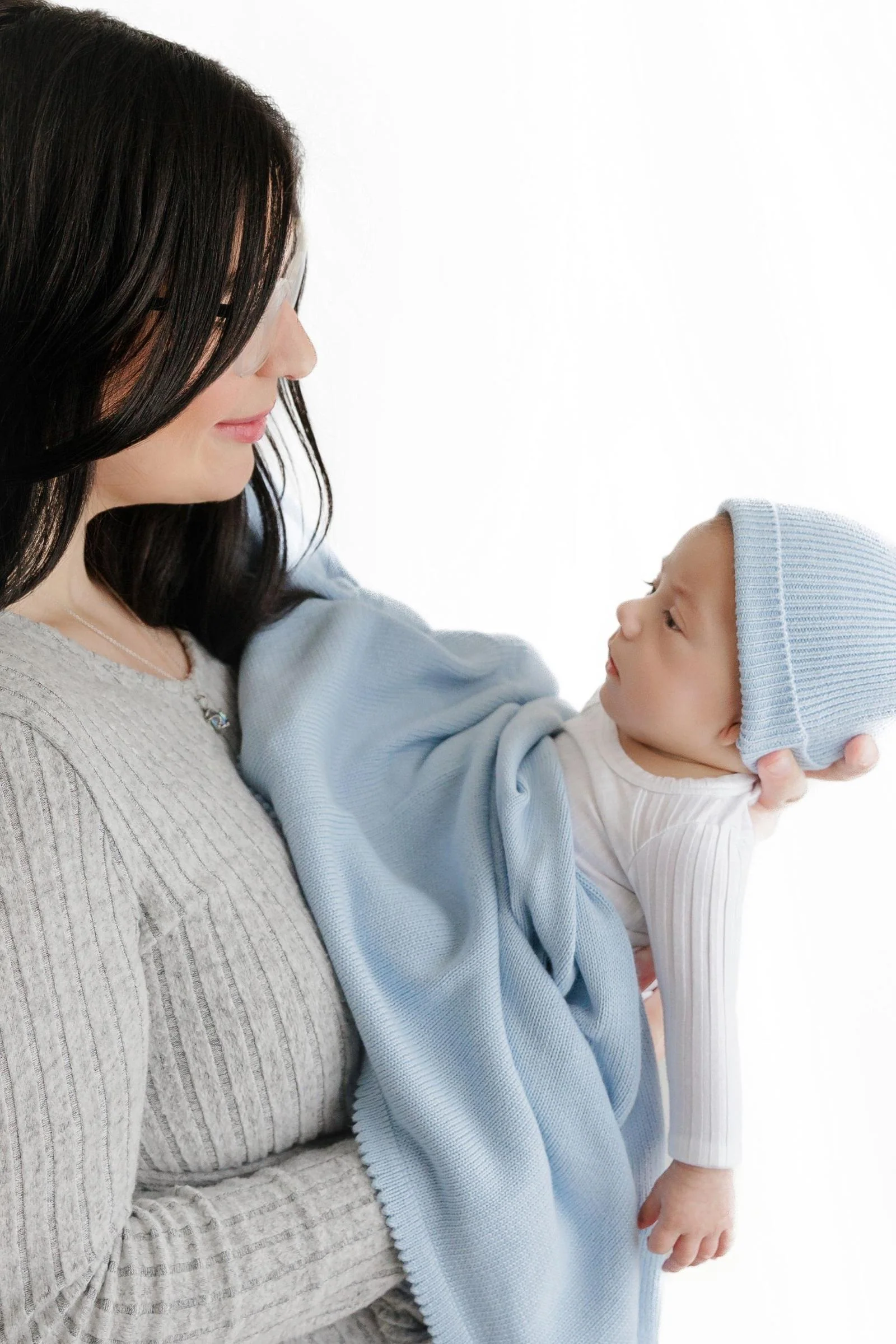 Luxe Collection Knit Baby Blanket + Hat Set with Gift Box, 100% Organic Cotton - Image 10