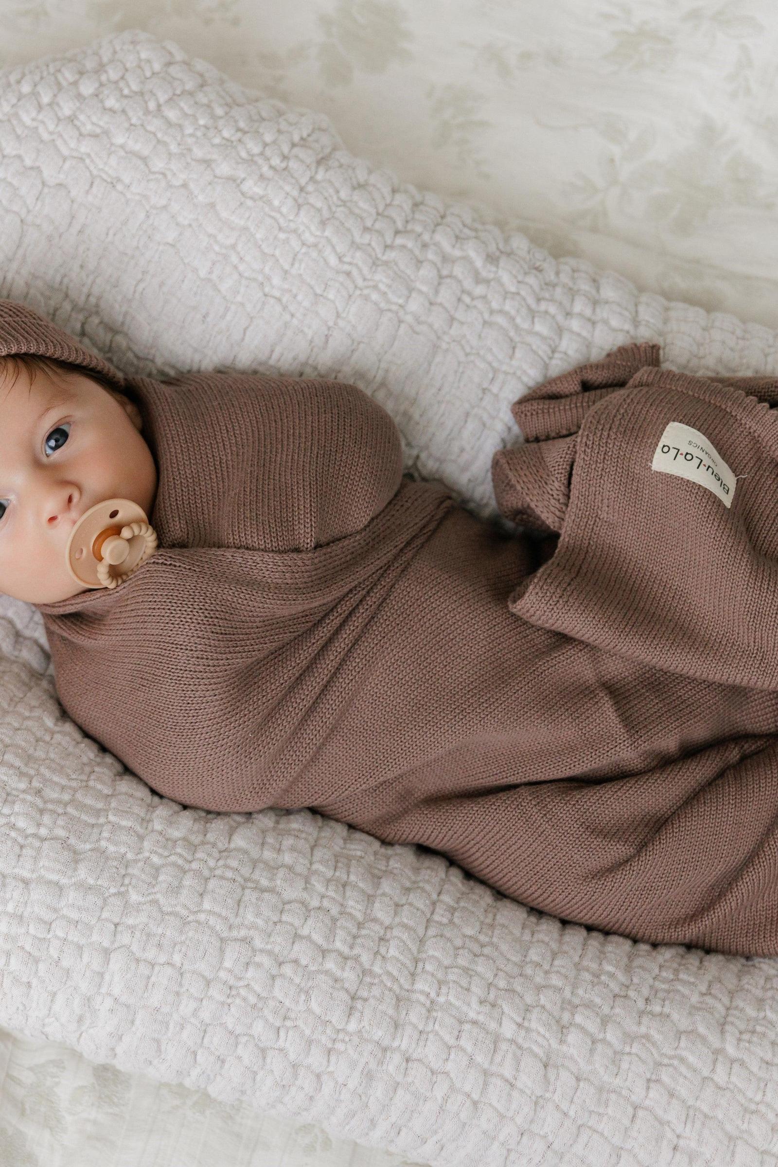 Luxe Collection Knit Baby Blanket + Hat Set with Gift Box, 100% Organic Cotton - Image 19