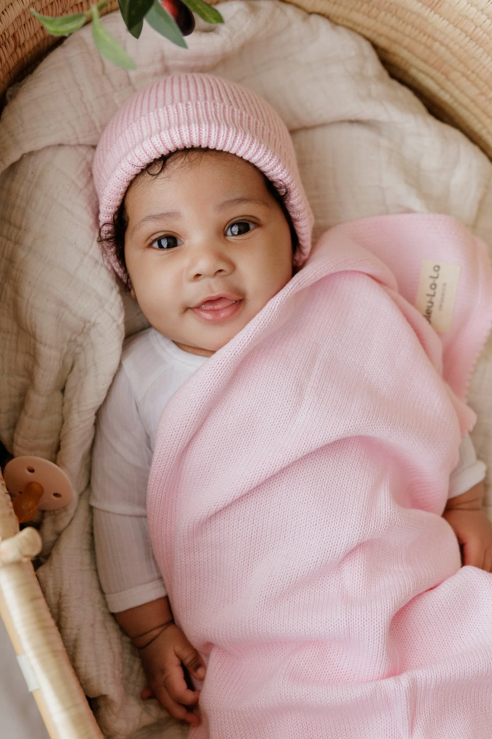 Luxe Collection Knit Baby Blanket + Hat Set with Gift Box, 100% Organic Cotton - Image 7