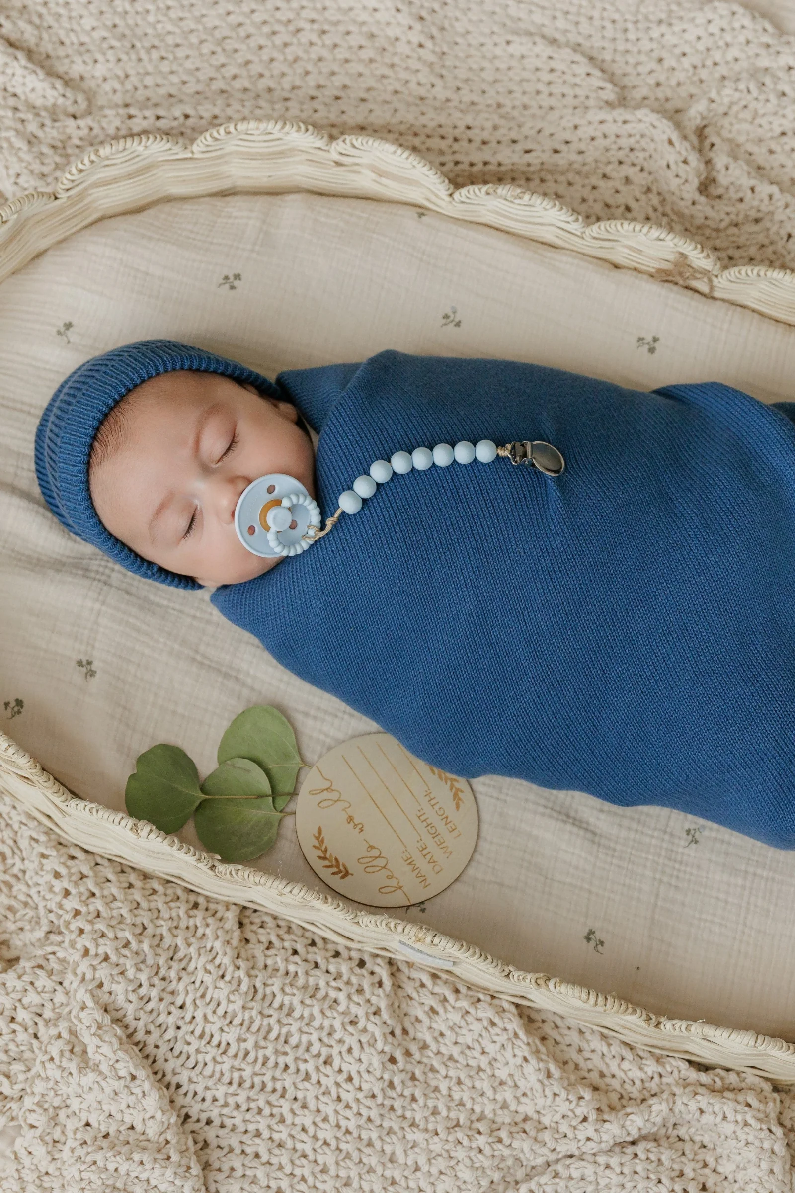 Luxe Collection Knit Baby Blanket + Hat Set with Gift Box, 100% Organic Cotton - Image 9
