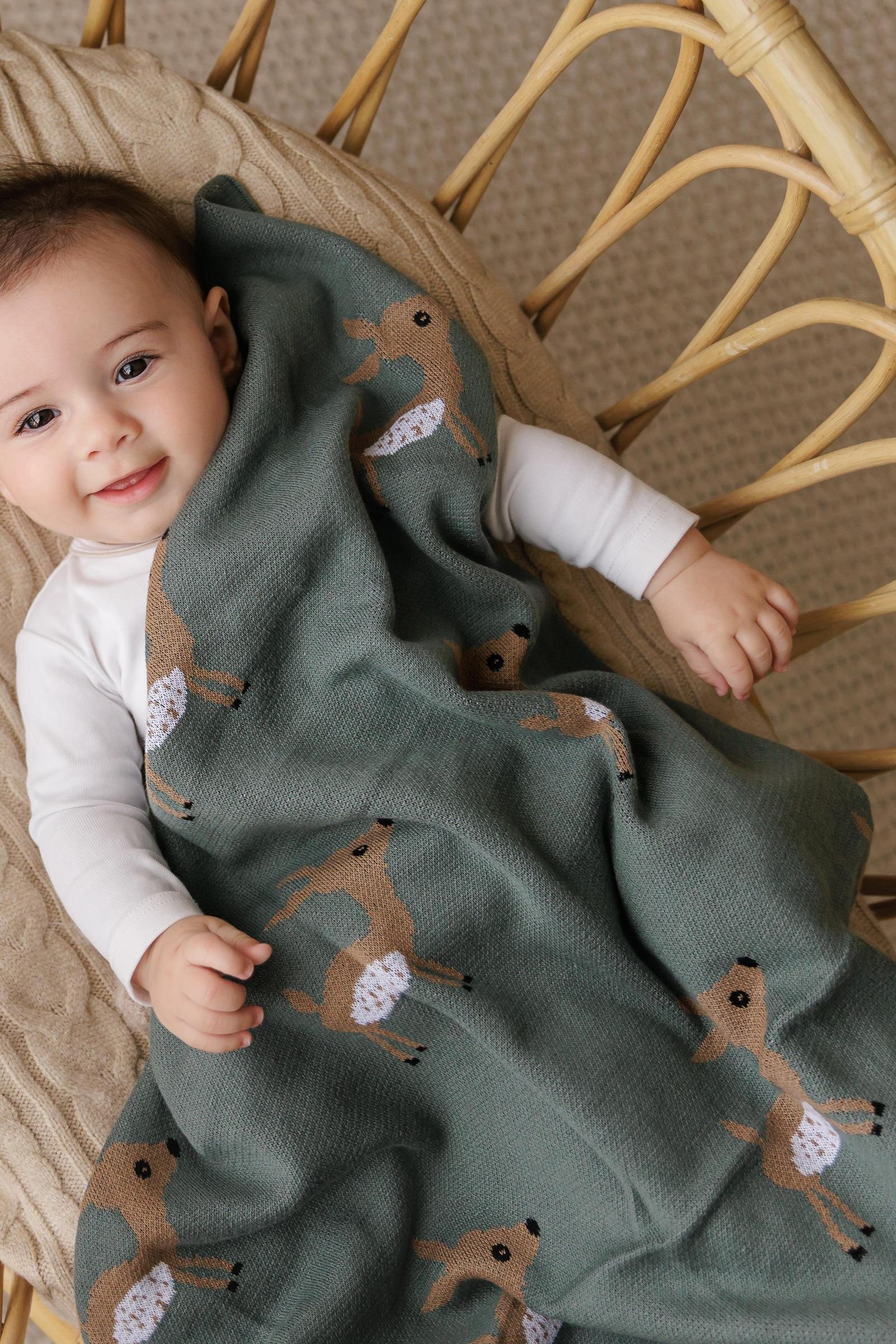 Cotton Deer Knit Luxury Swaddle Blanket, 100% OEKO Tex Pima Cotton