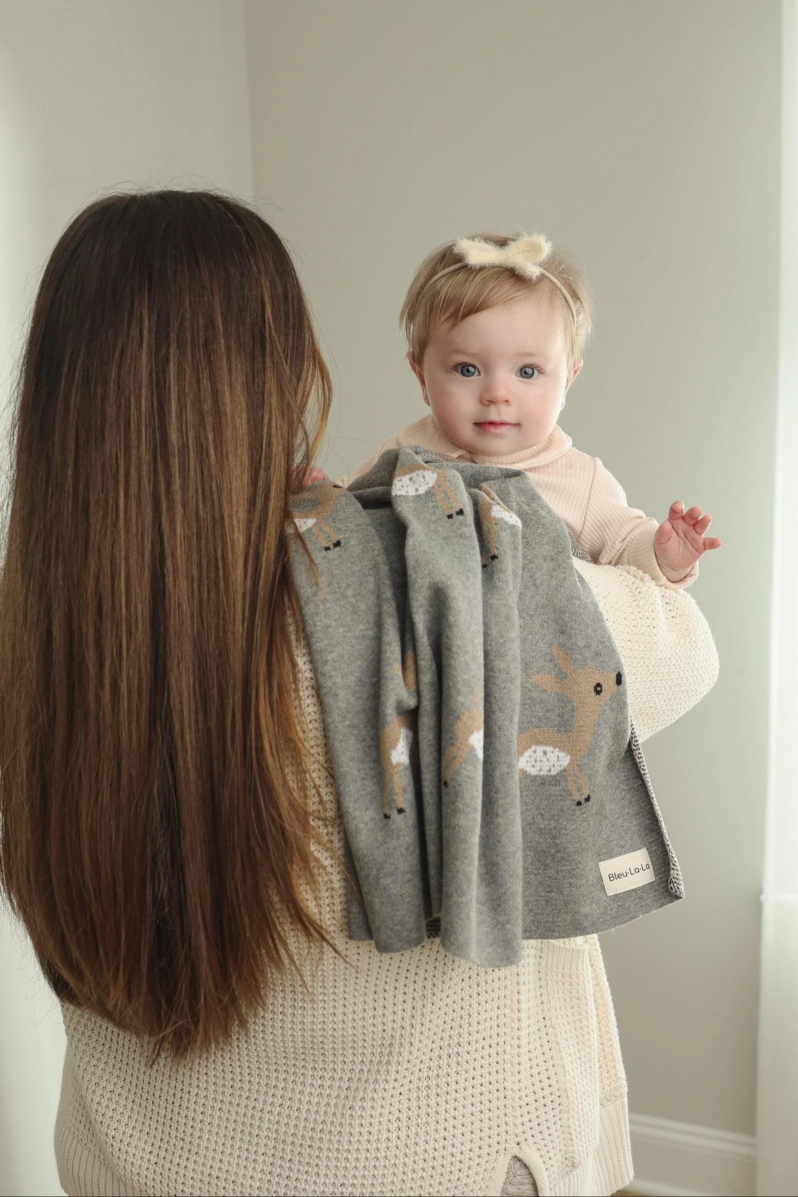 Cotton Deer Knit Luxury Swaddle Blanket, 100% OEKO Tex Pima Cotton - Image 11