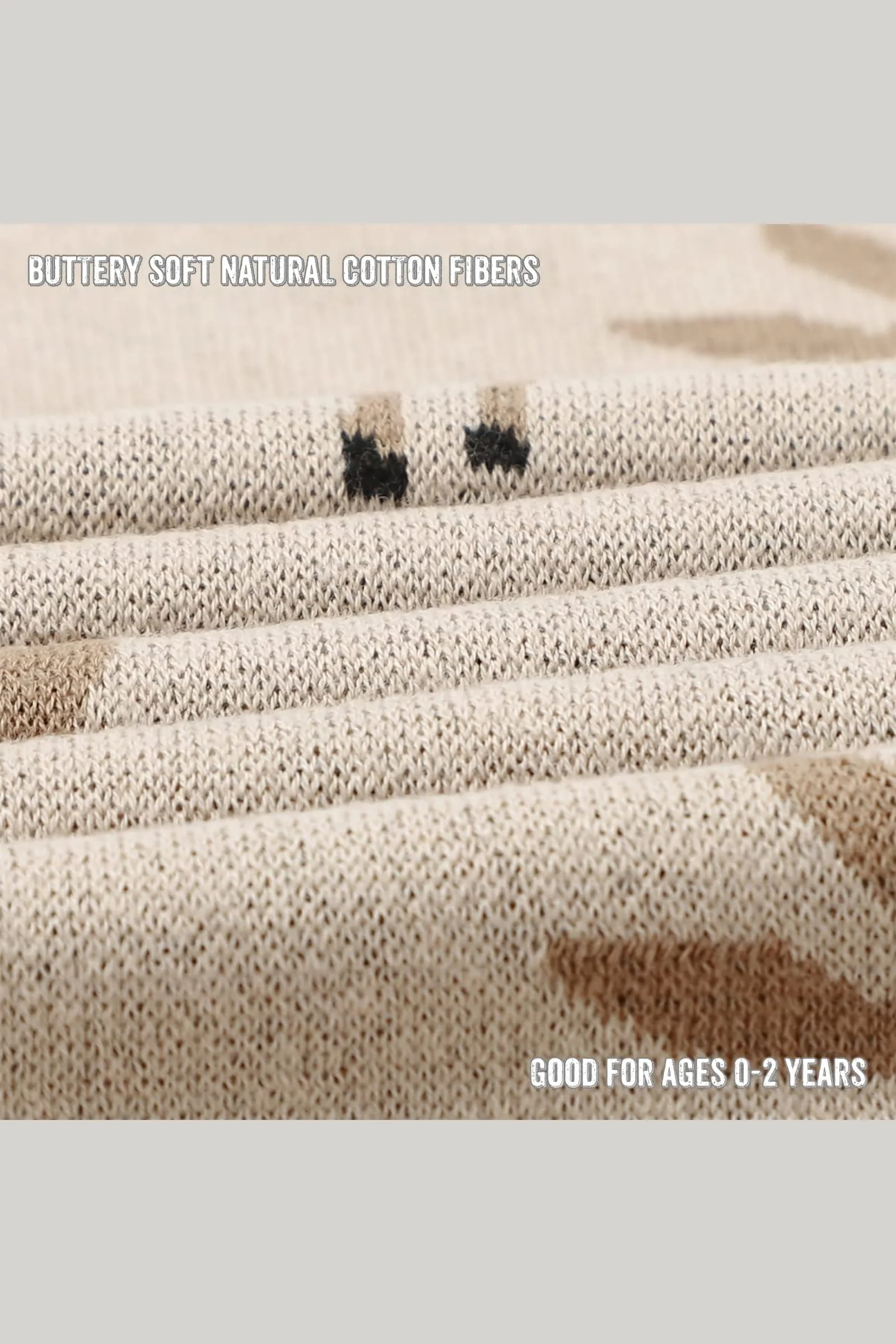 Cotton Deer Knit Luxury Swaddle Blanket, 100% OEKO Tex Pima Cotton - Image 6