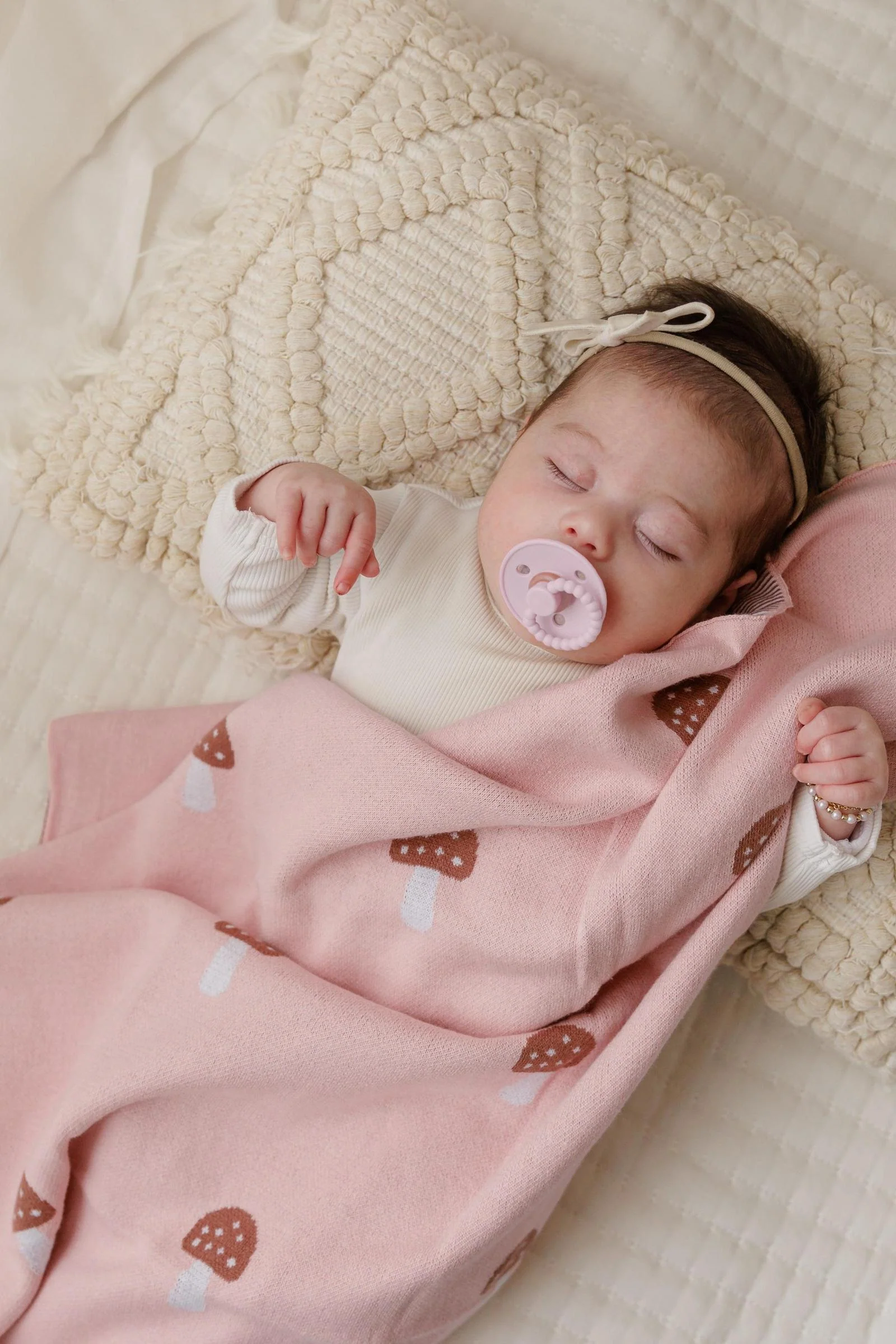 Knit Mushroom Luxury Swaddle Blanket, 100% OEKO Tex Pima Cotton - Image 3
