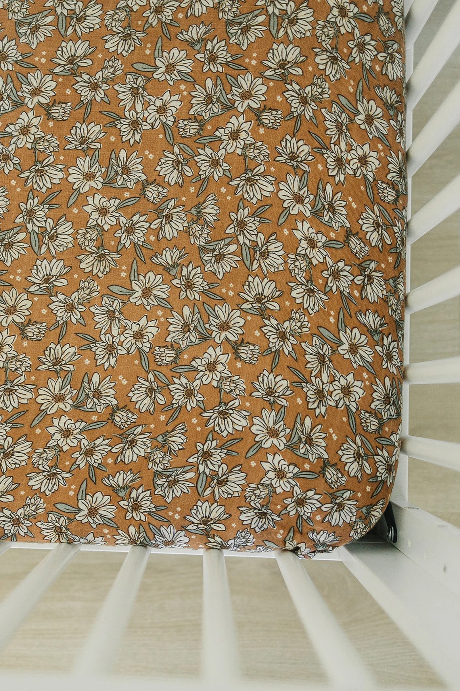 Mebie Baby Magnolia Muslin Crib Sheet, 100% Cotton, Baby Essentials - Image 2