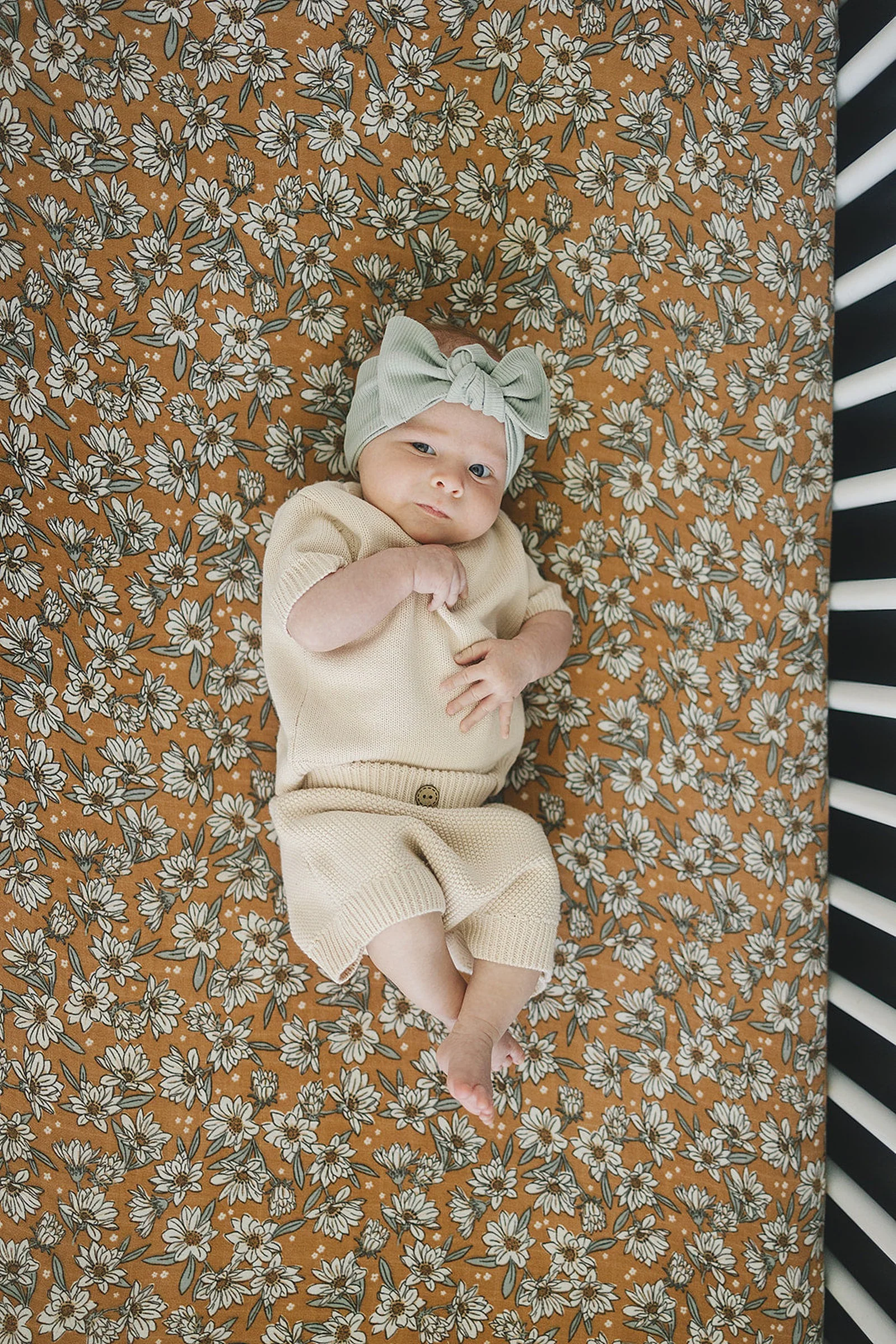 Mebie Baby Magnolia Muslin Crib Sheet, 100% Cotton, Baby Essentials - Image 3