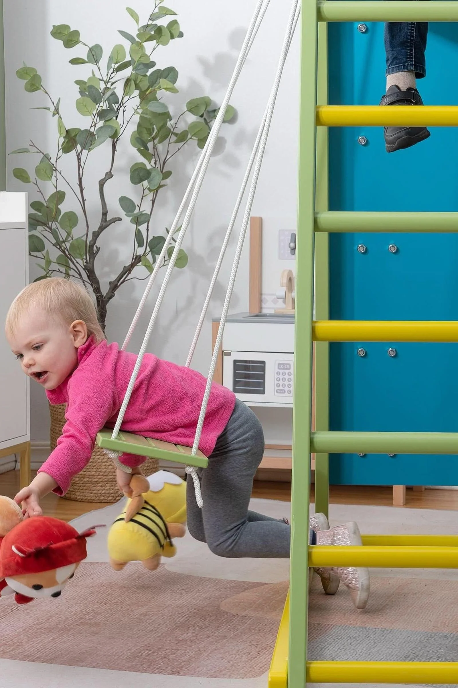 Magnolia - Wooden 7-in-1 Climber, Slide, Gym, Playset, Indoor, New Zealand FSC-certified pinewood - Image 20