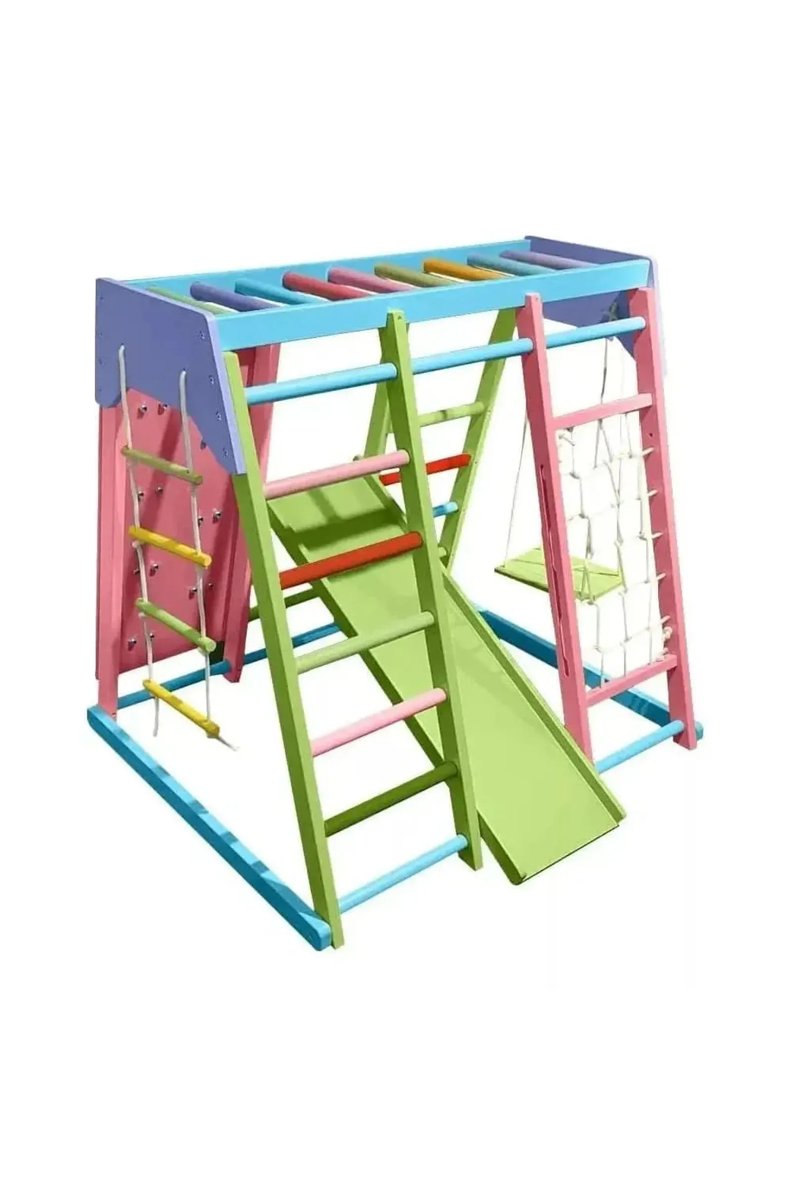 Magnolia - Wooden 7-in-1 Climber, Slide, Gym, Playset, Indoor, New Zealand FSC-certified pinewood - Image 29