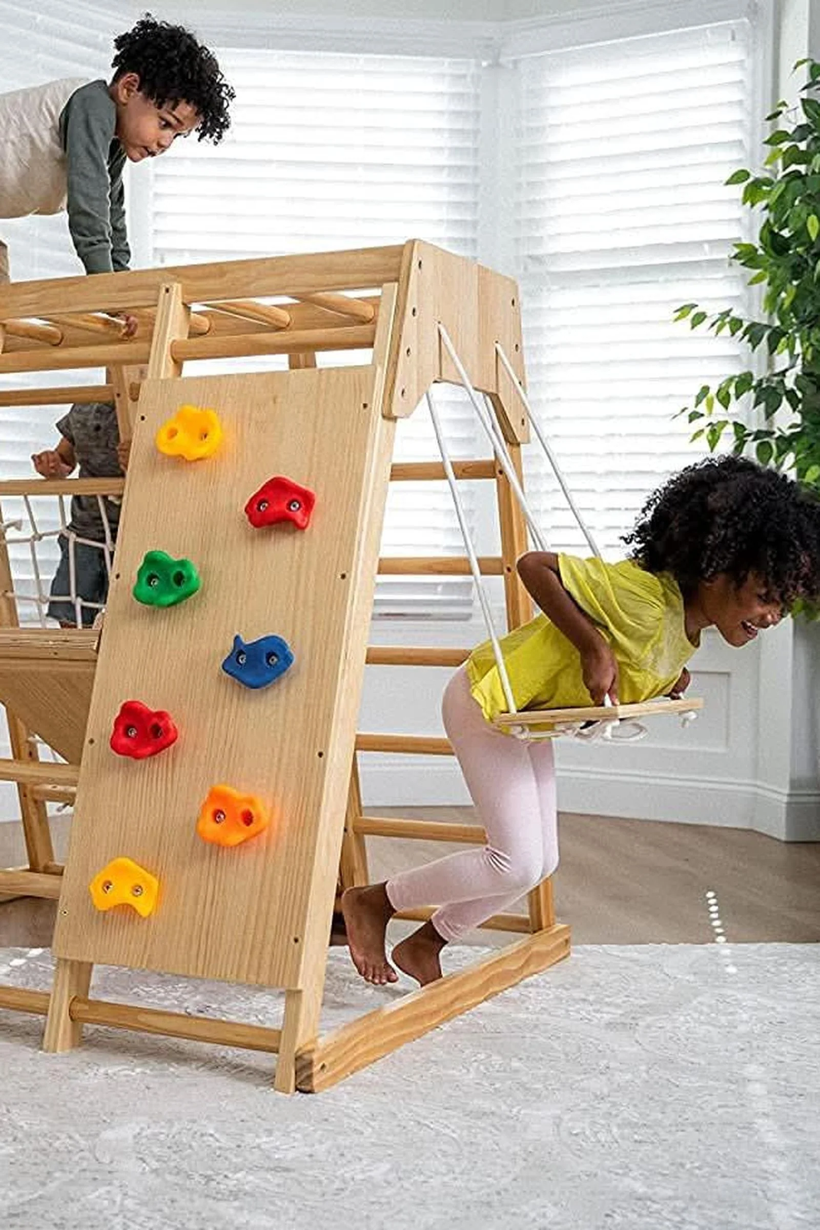 Magnolia - Wooden 7-in-1 Climber, Slide, Gym, Playset, Indoor, New Zealand FSC-certified pinewood - Image 38