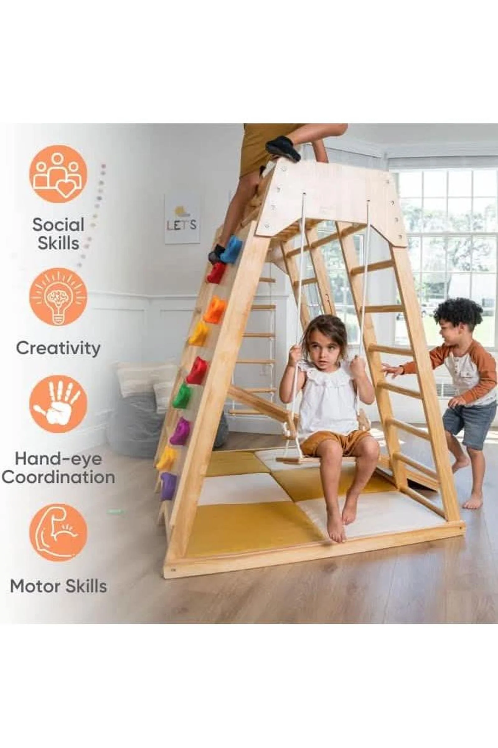 Magnolia - Wooden 7-in-1 Climber, Slide, Gym, Playset, Indoor, New Zealand FSC-certified pinewood - Image 53