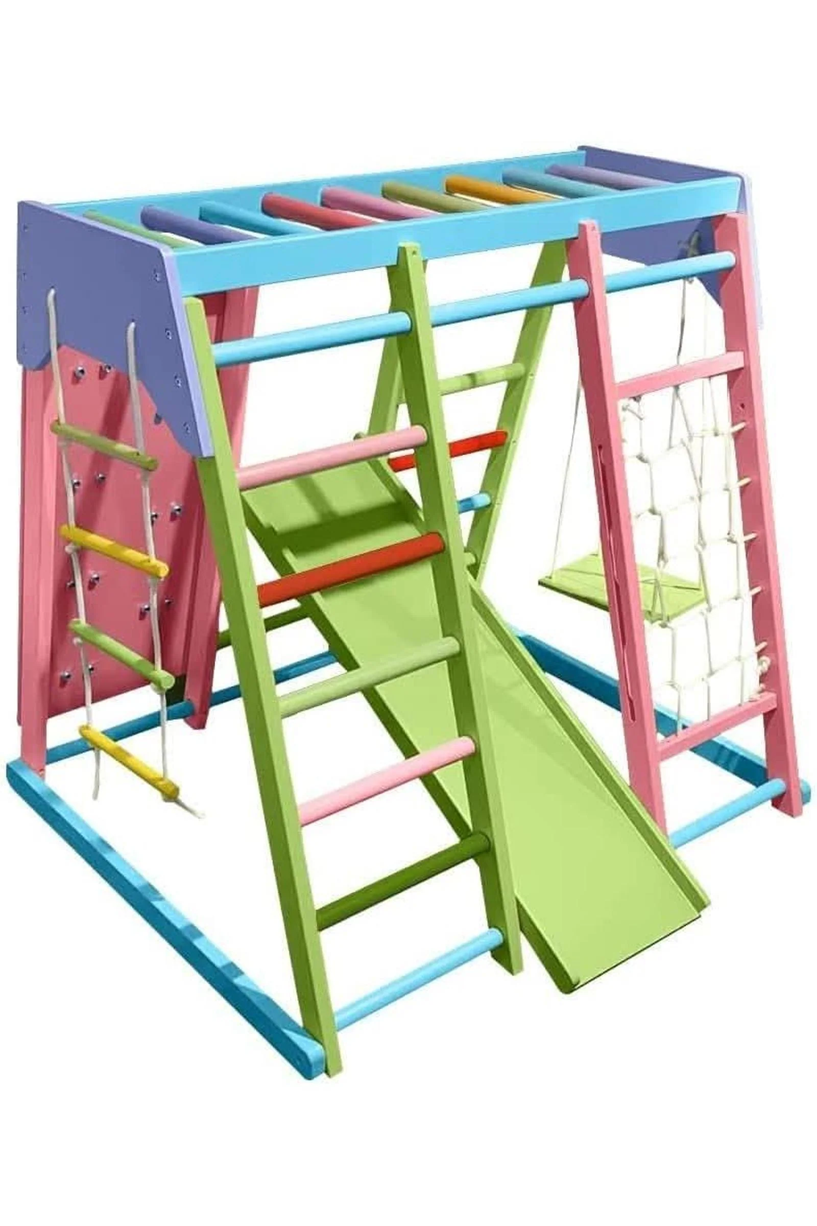 Magnolia - Wooden 7-in-1 Climber, Slide, Gym, Playset, Indoor, New Zealand FSC-certified pinewood - Image 67