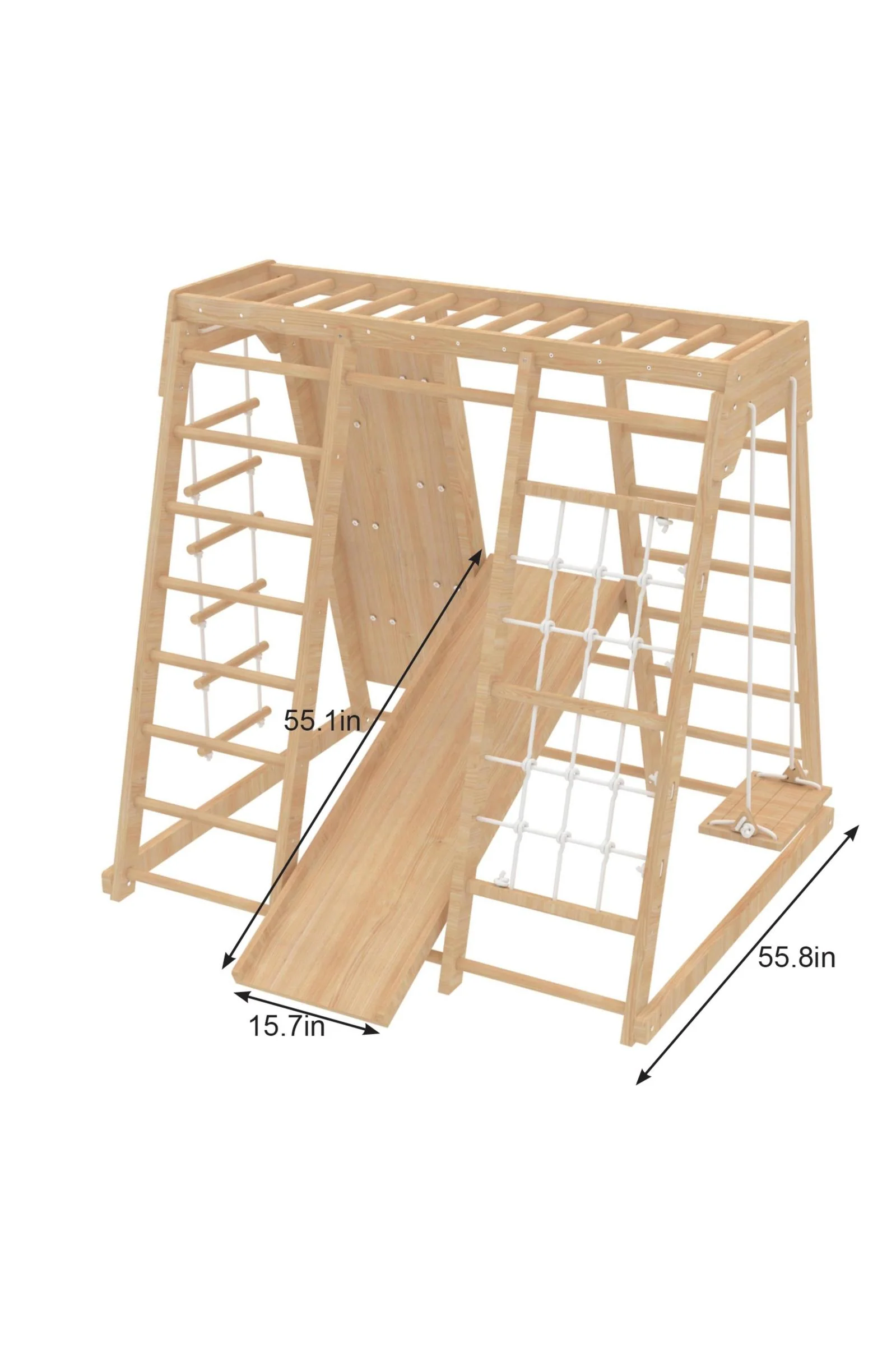 Magnolia - Wooden 7-in-1 Climber, Slide, Gym, Playset, Indoor, New Zealand FSC-certified pinewood - Image 72