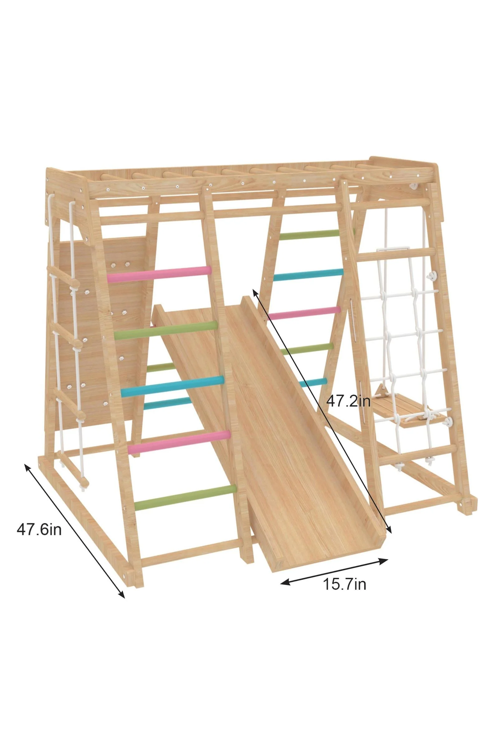 Magnolia - Wooden 7-in-1 Climber, Slide, Gym, Playset, Indoor, New Zealand FSC-certified pinewood - Image 75