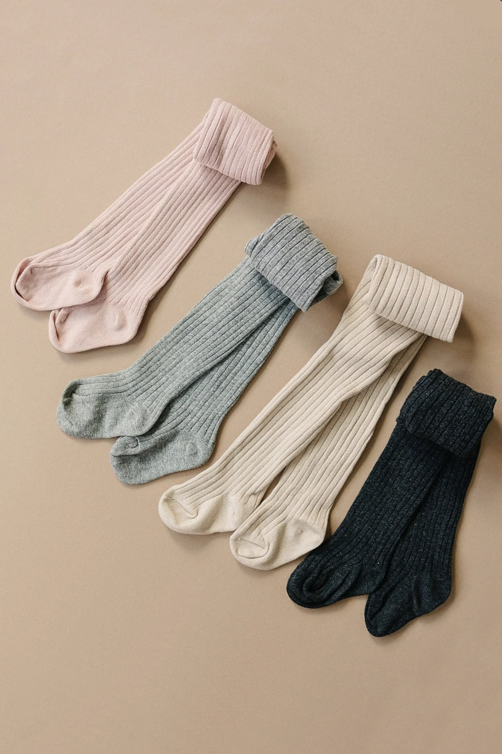 Mebie Baby Baby & Toddler Ribbed Tights, Cotton, Gender Neutral, Baby - Image 2