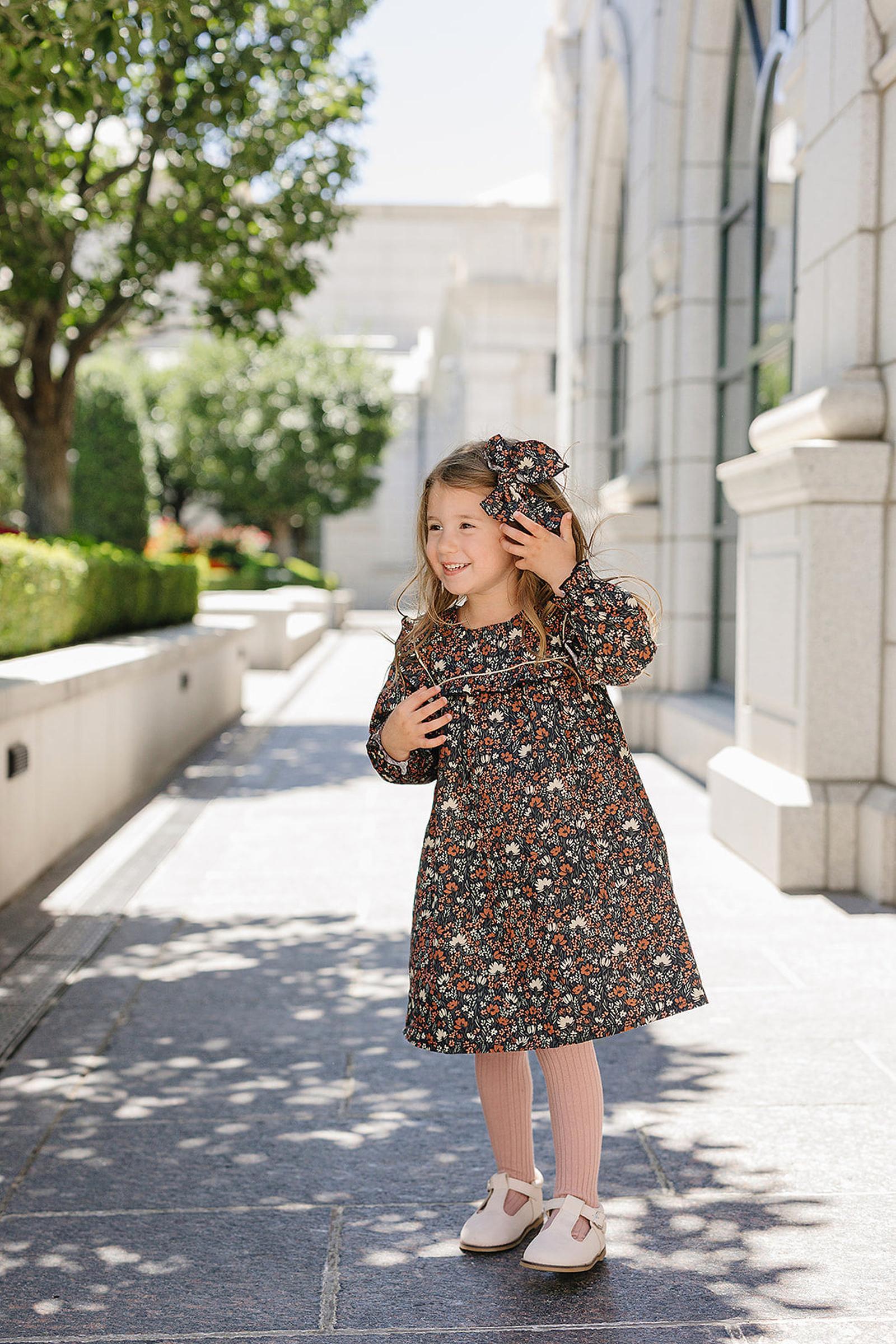 Mebie Baby Autumn Midnight Meadow Dress, Cotton, Baby, Toddler & Kids