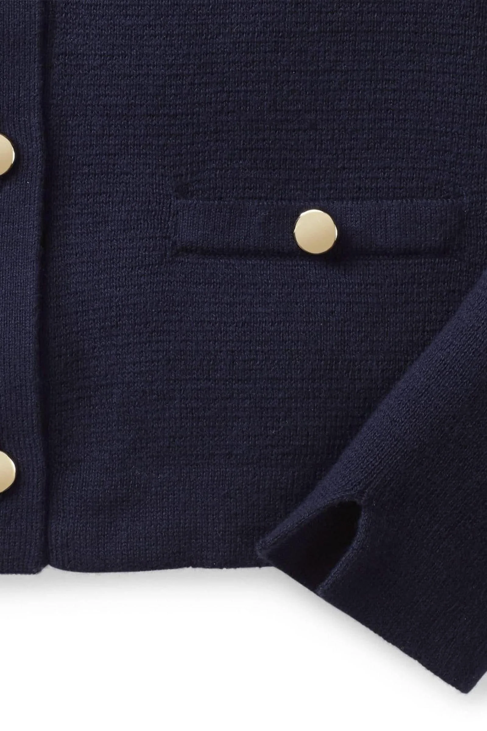 Hope & Henry Milano Stitch Button Front Sweater Cardigan, Navy, Baby - Image 4